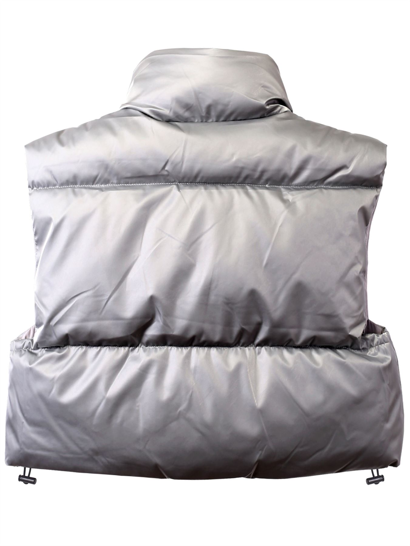 Crop Lightweight Sleeveless Warm Padded Outerwear Puffer Vest - Picture 35 of 41