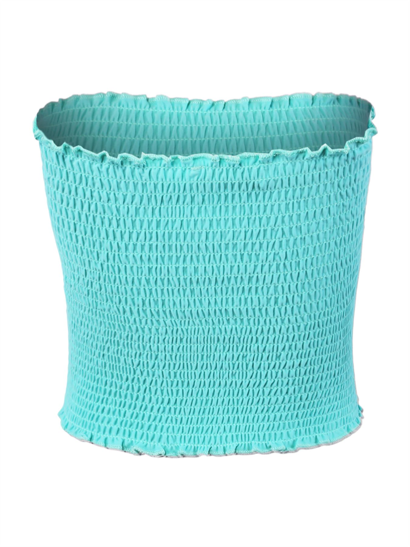 Sexy Fitted Strapless Cotton Smocked Tube Crop Tops - Picture 84 of 116