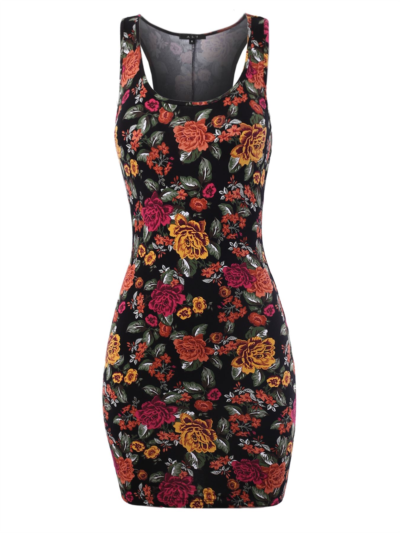 Scoop Neck Racerback Sleeveless Bodycon Dress - Picture 4 of 9