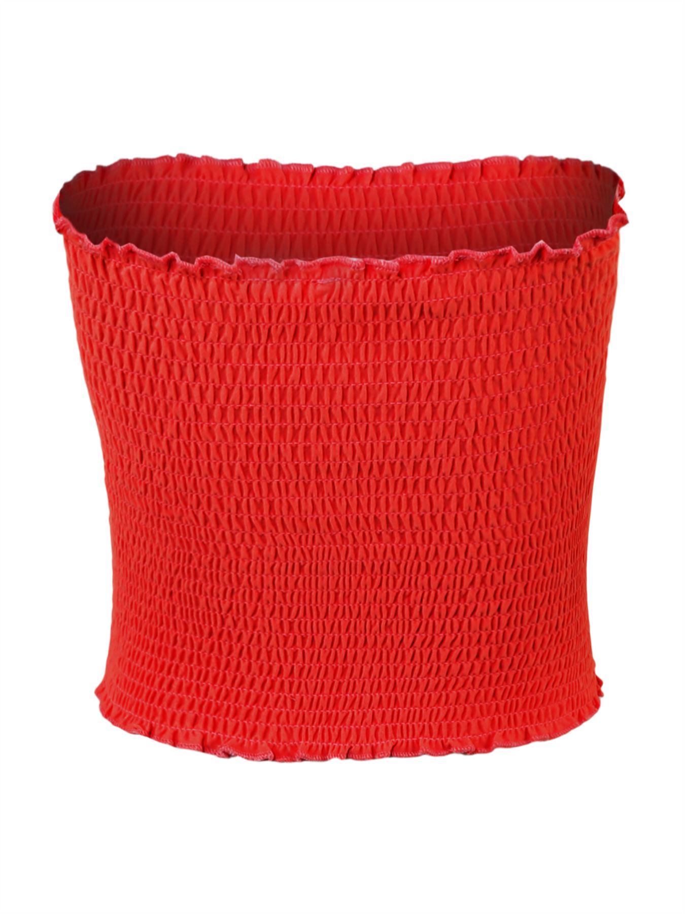 Sexy Fitted Strapless Cotton Smocked Tube Crop Tops - Picture 100 of 116