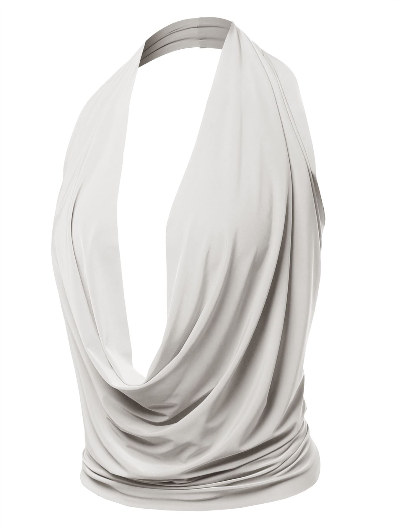 Sexy Drape Front Deep V-Neck Cowl Neckline Halter Backless Party Club Top | eBay