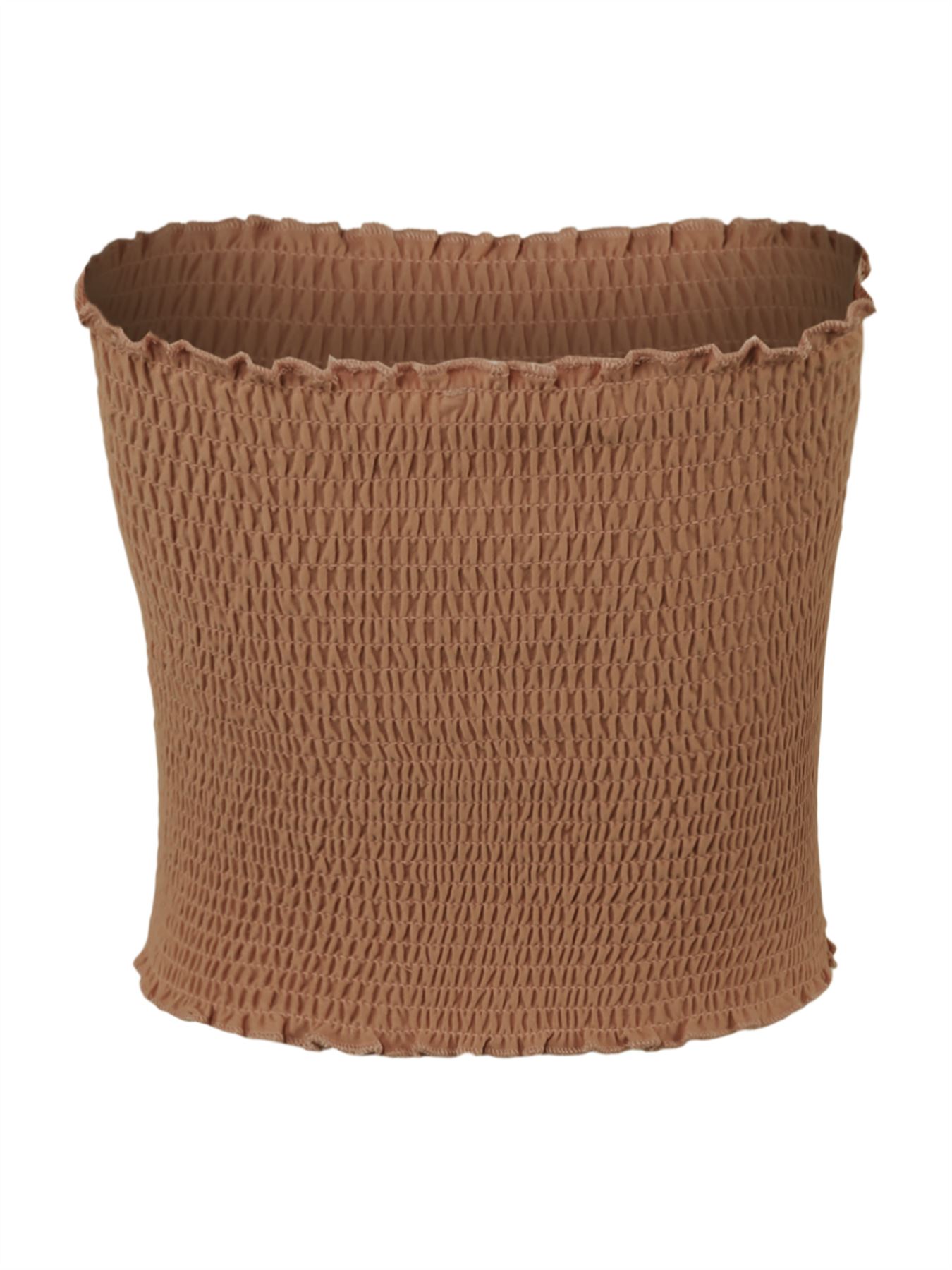 Sexy Fitted Strapless Cotton Smocked Tube Crop Tops - Picture 43 of 116