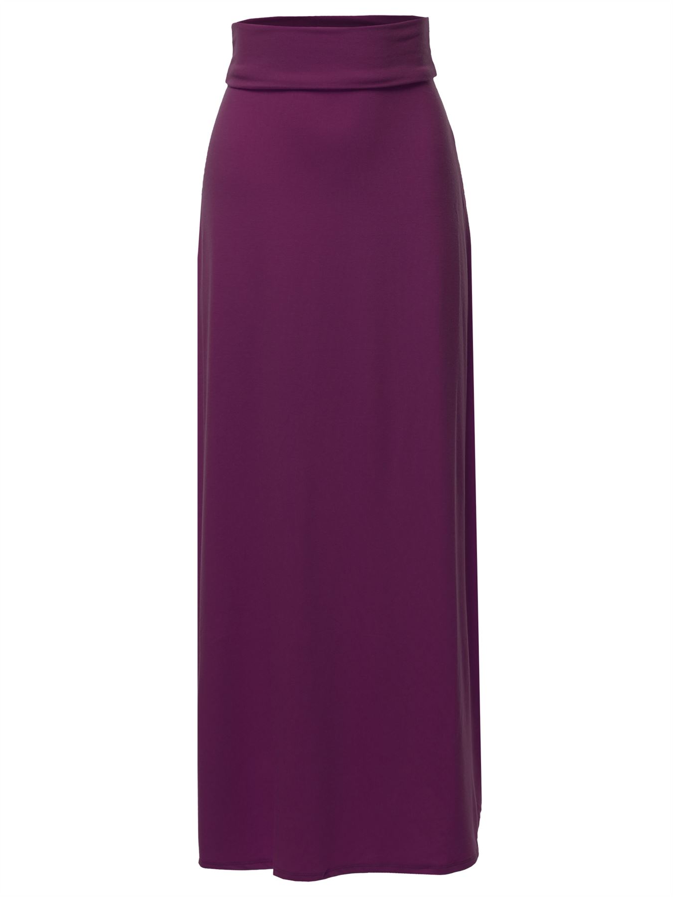 Basic Foldable High Waist Floor Length Maxi Skirts - Picture 17 of 33