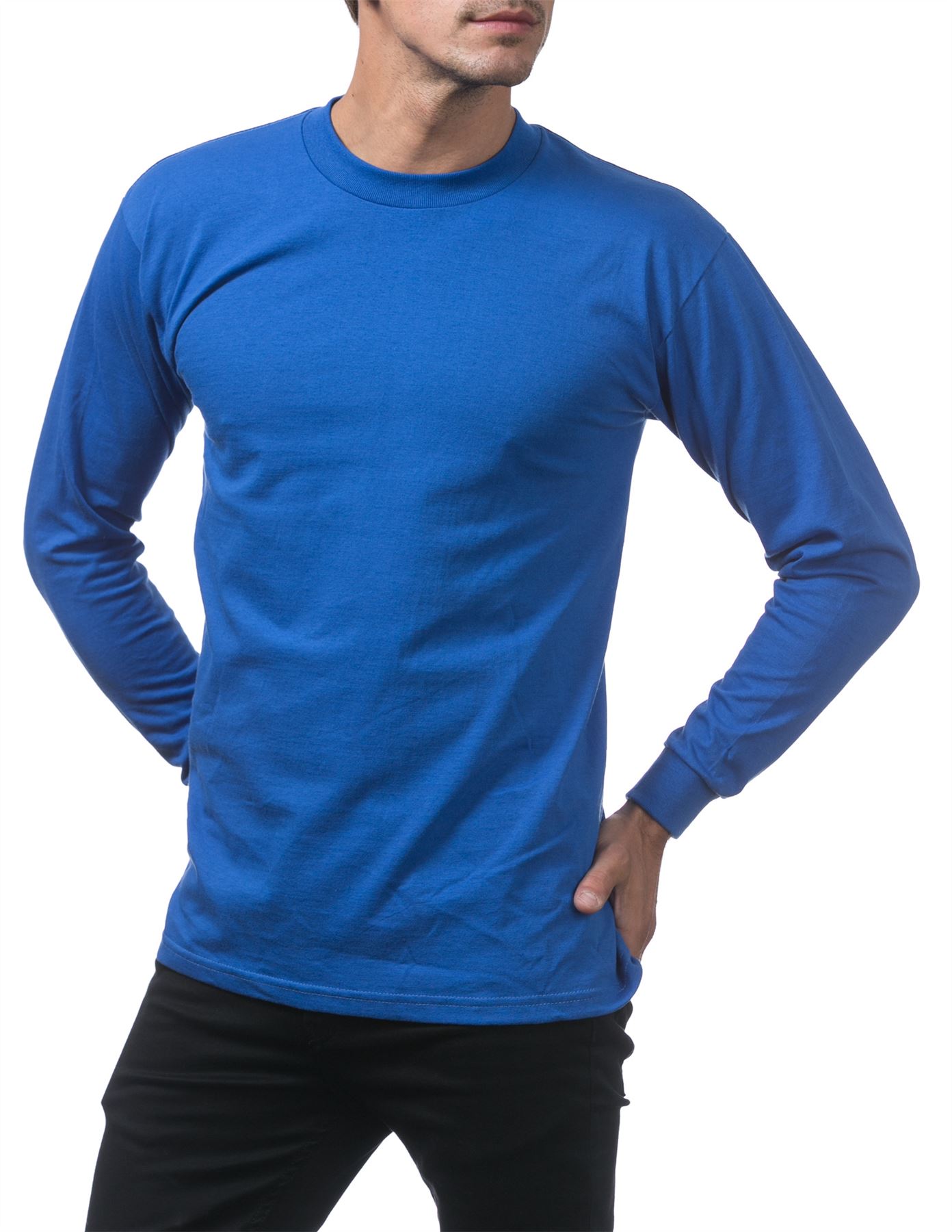 Pro Club Heavyweight Cotton Long Sleeve Crew Neck T-shirt - Picture 81 of 90