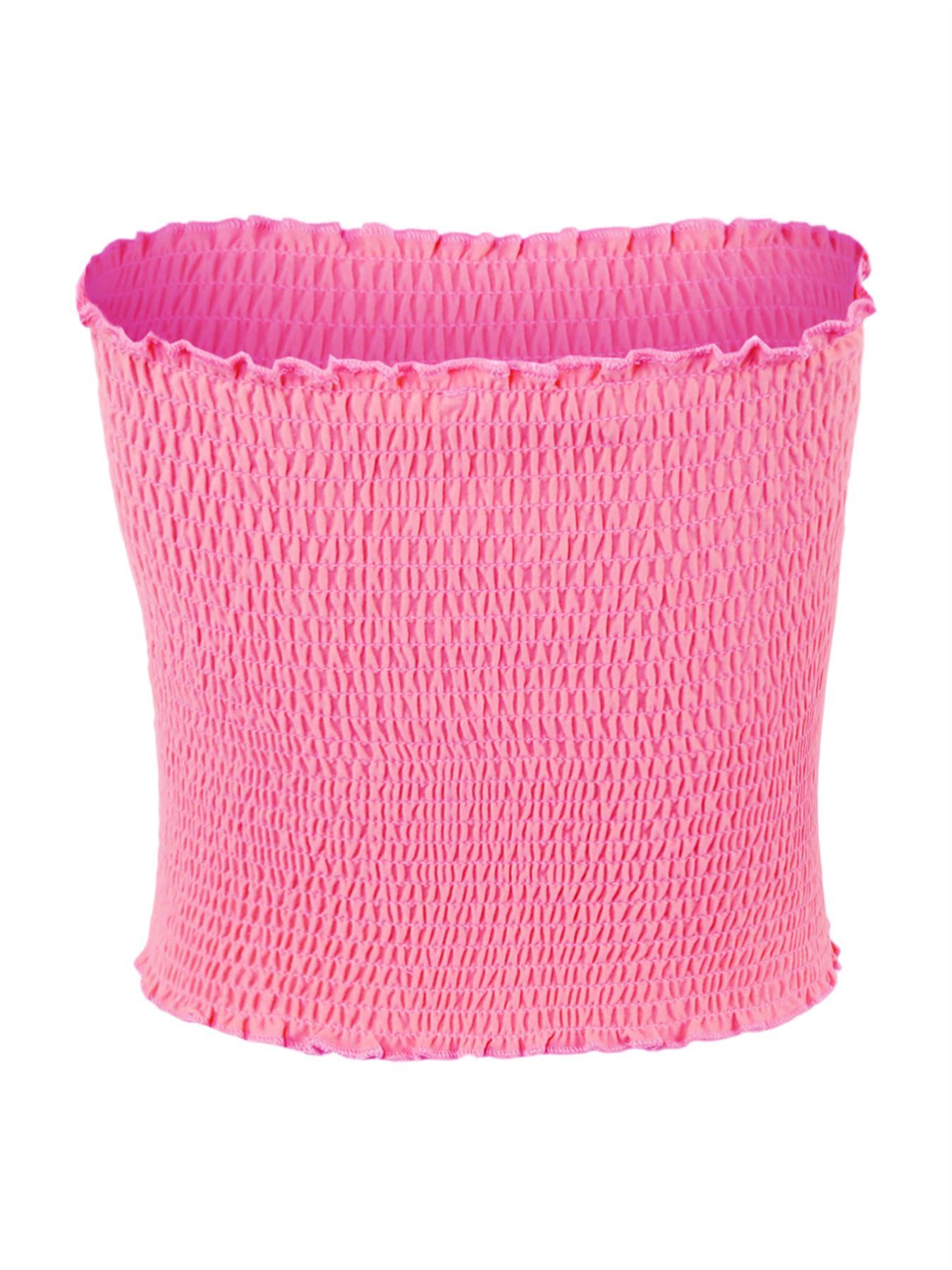 Sexy Fitted Strapless Cotton Smocked Tube Crop Tops - Picture 35 of 116