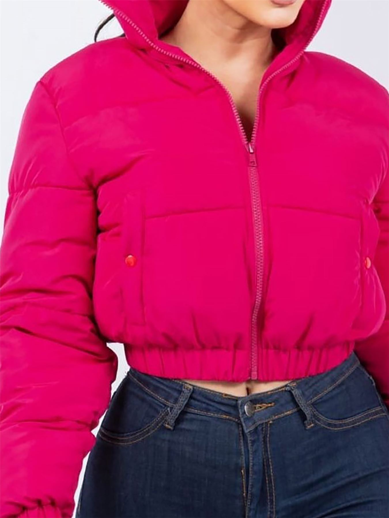 Chaqueta tampón con cremallera recortada - Imagen 21 de 37