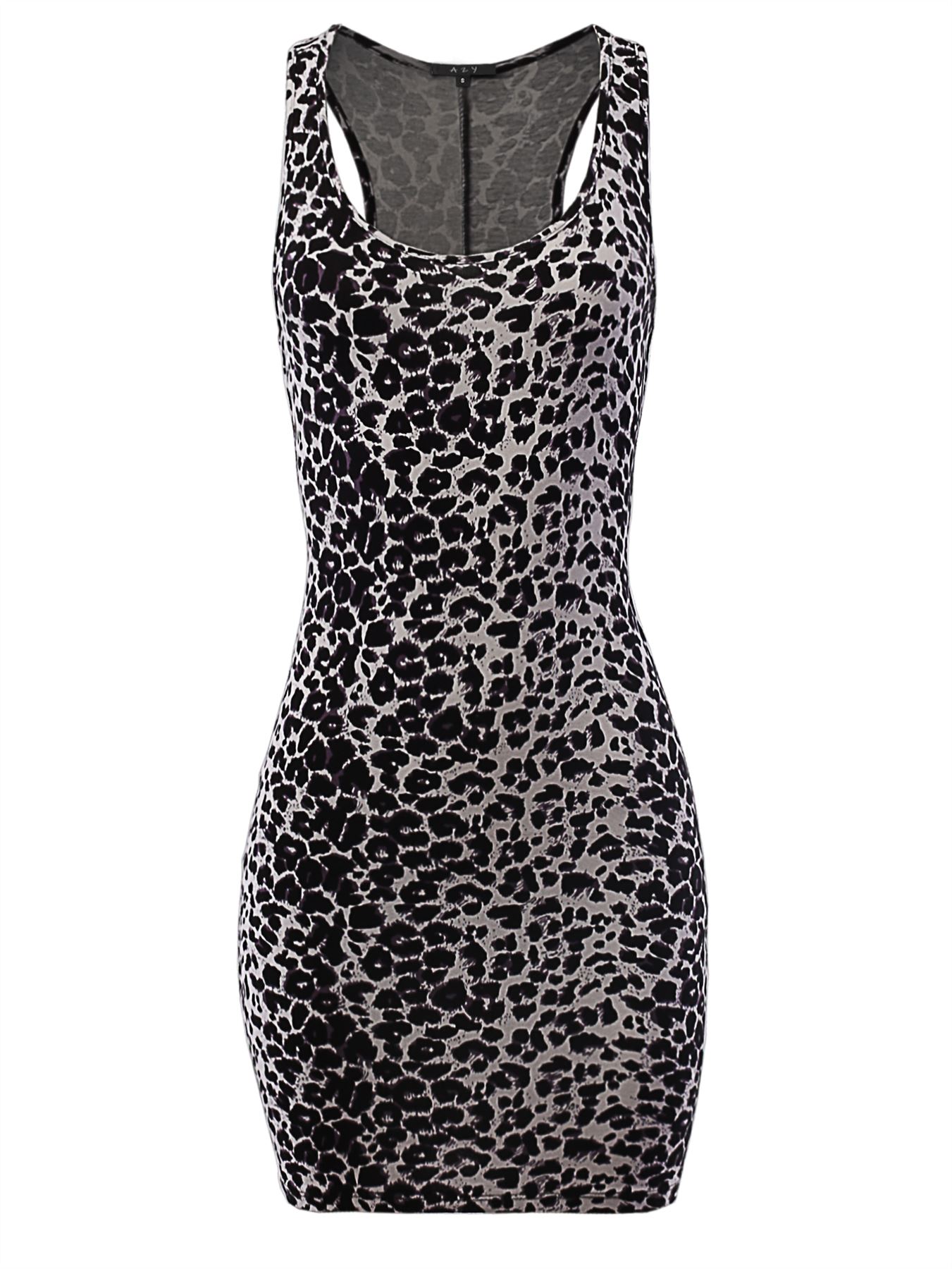 Scoop Neck Racerback Sleeveless Bodycon Dress - Picture 3 of 9