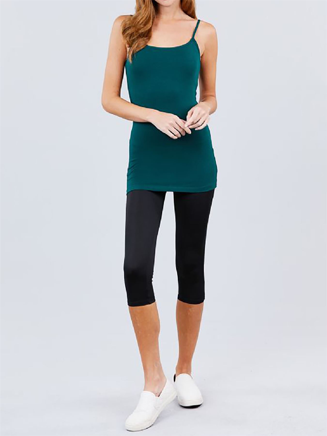 Basic Long Line Adjustable Spaghetti Strap Cami Tank Tops - Picture 25 of 150