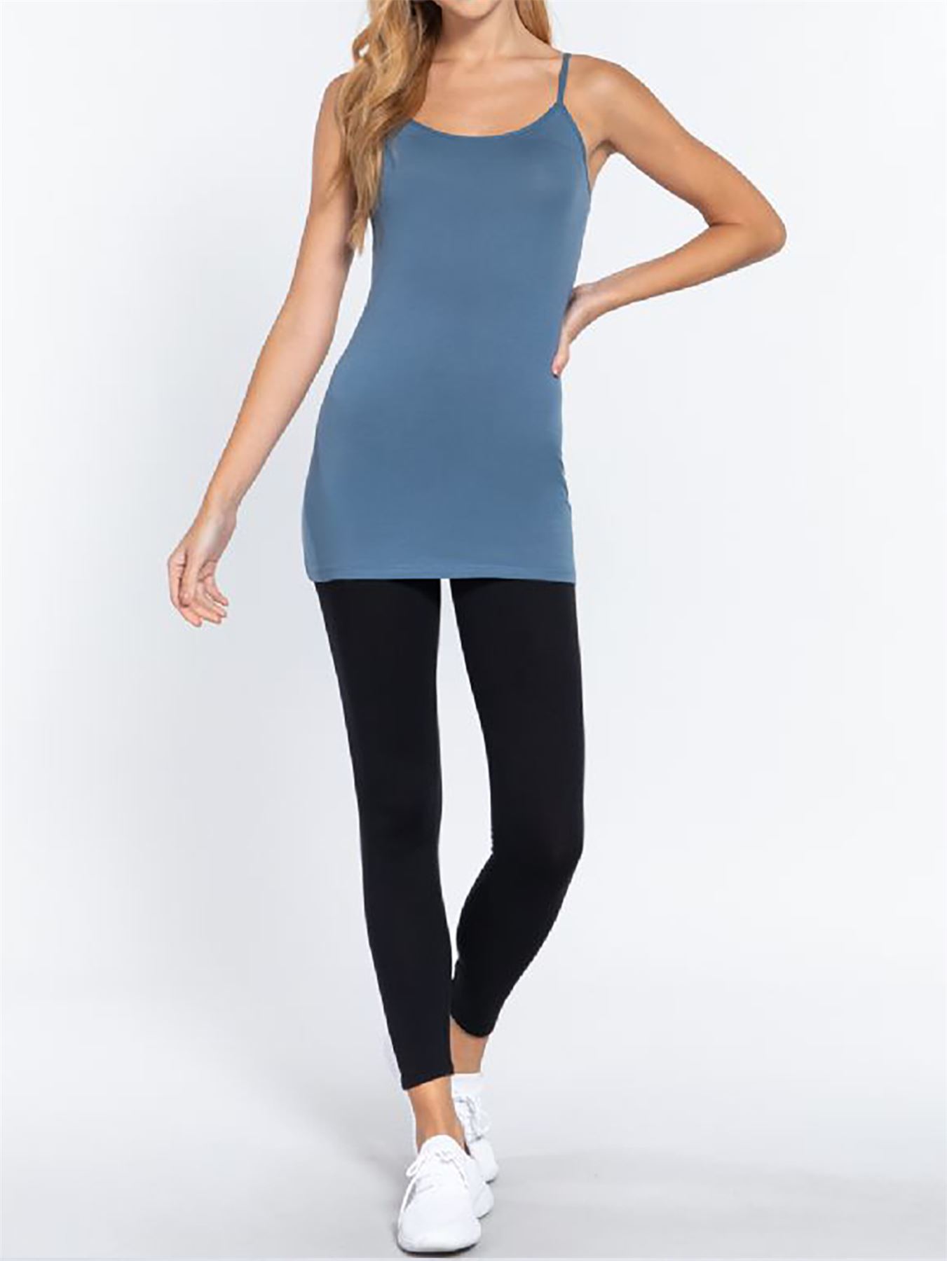 Basic Long Line Adjustable Spaghetti Strap Cami Tank Tops - Picture 113 of 150