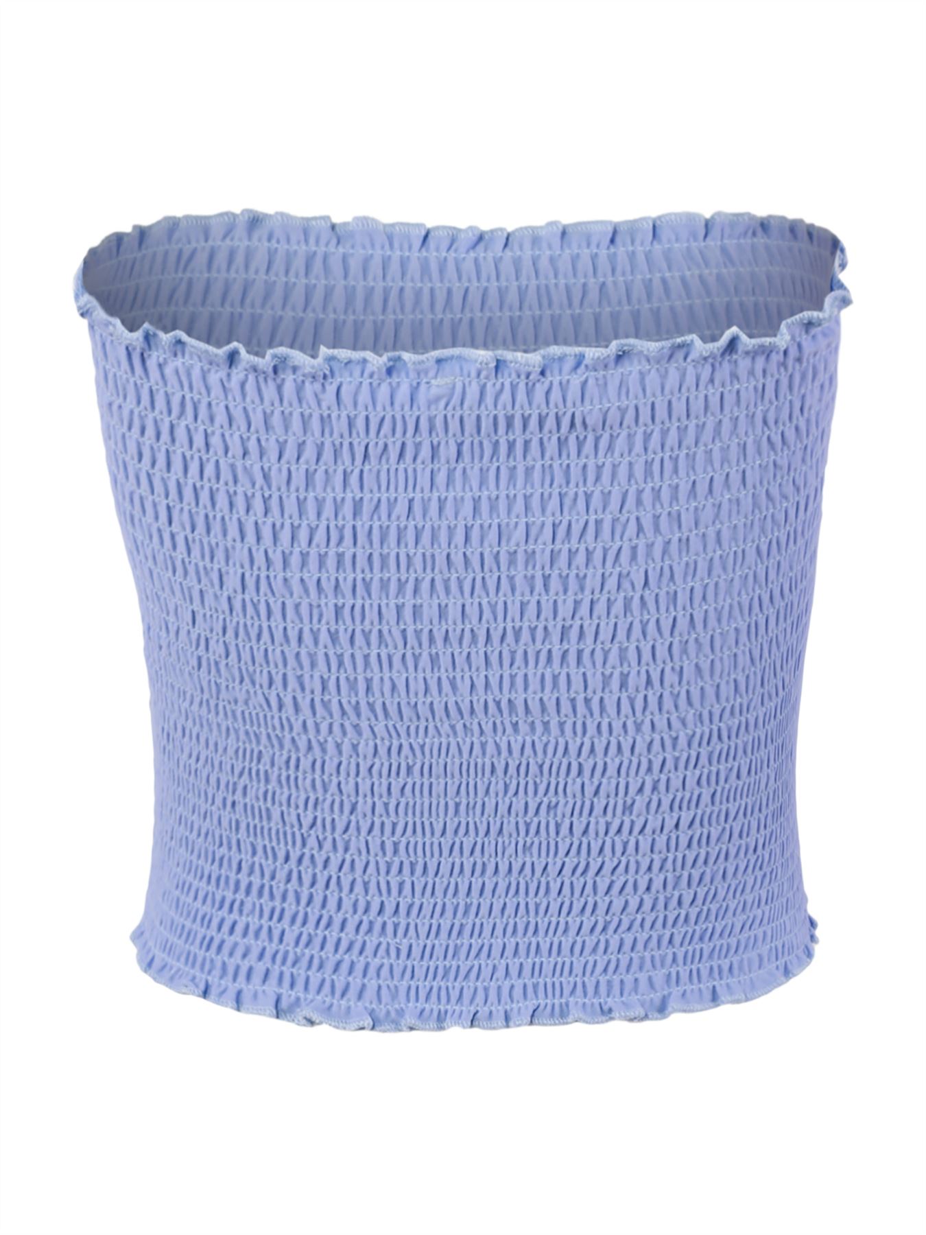 Sexy Fitted Strapless Cotton Smocked Tube Crop Tops - Picture 104 of 116