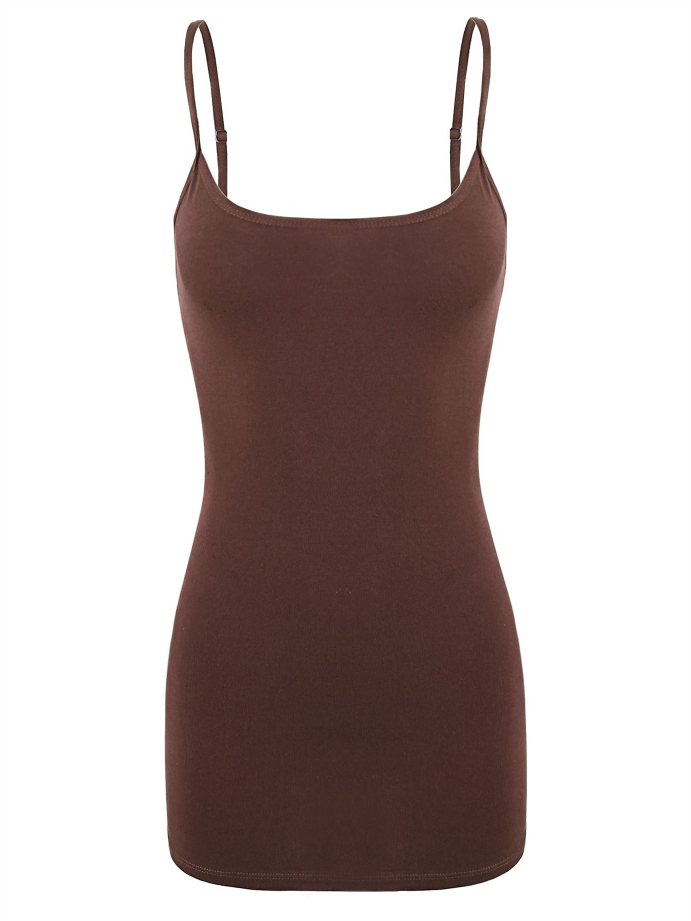 Basic Long Line Adjustable Spaghetti Strap Cami Tank Tops - Picture 102 of 150