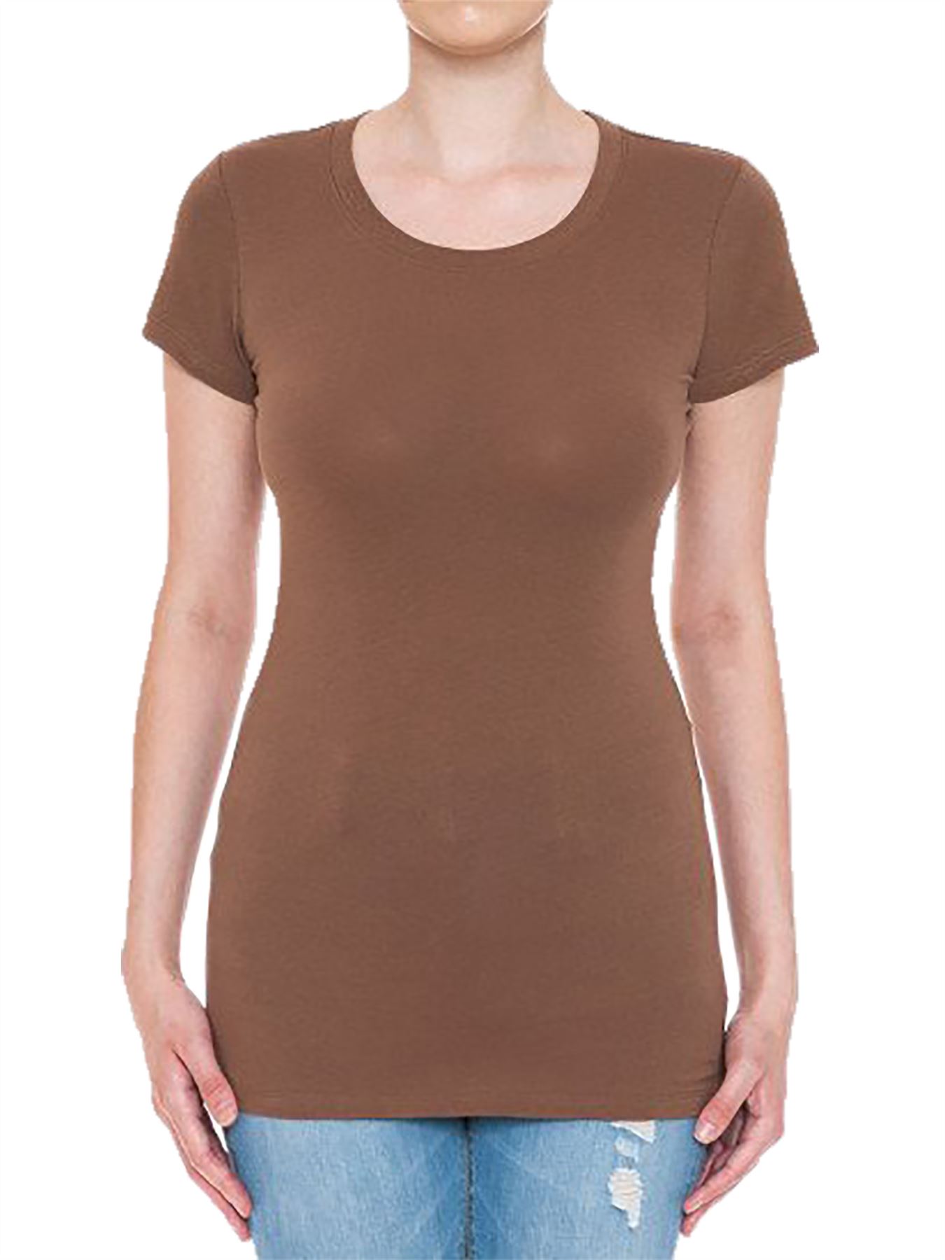 Crew Neck Short Sleeve Basic Top Shirts - Picture 6 of 21