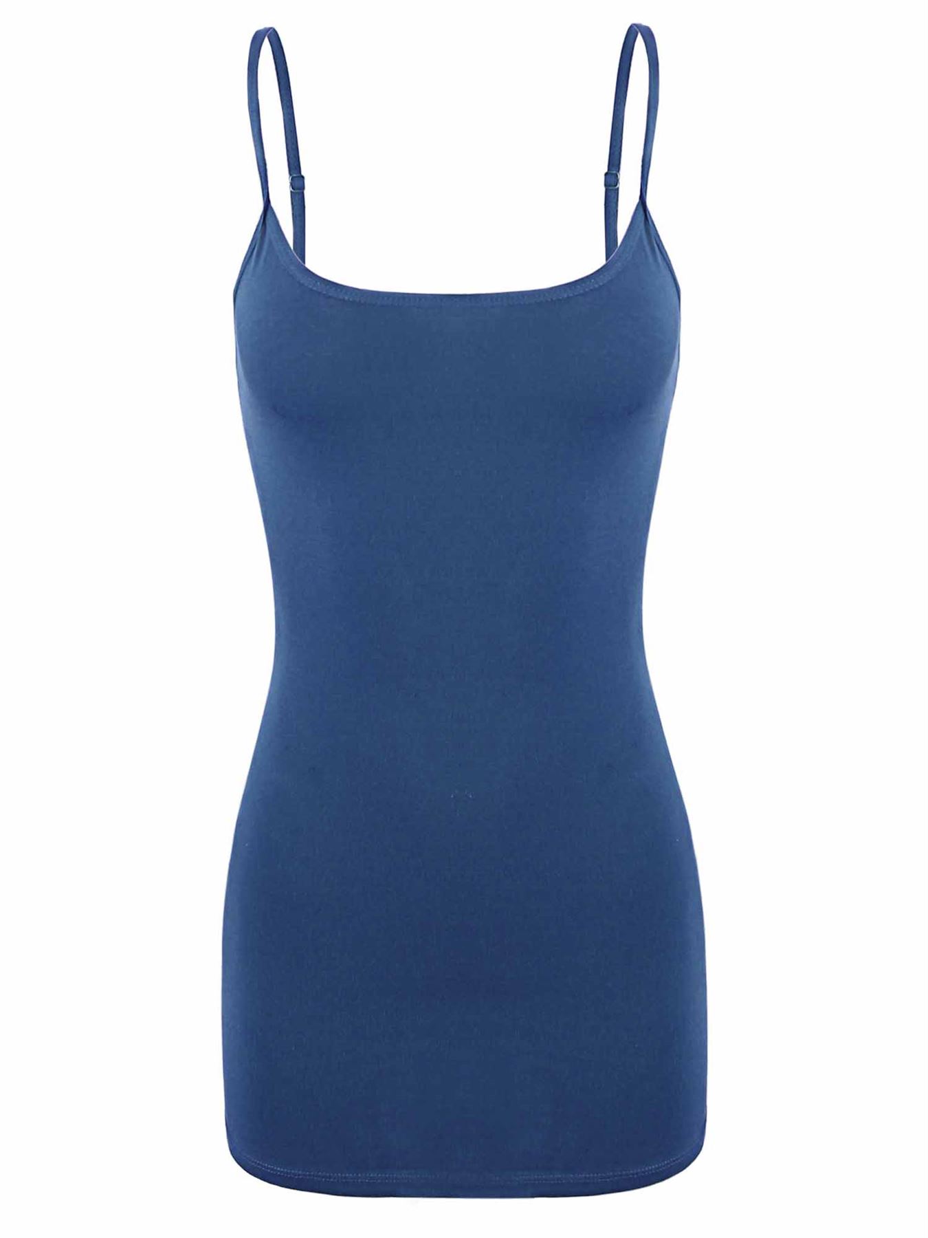 Basic Long Line Adjustable Spaghetti Strap Cami Tank Tops - Picture 62 of 150