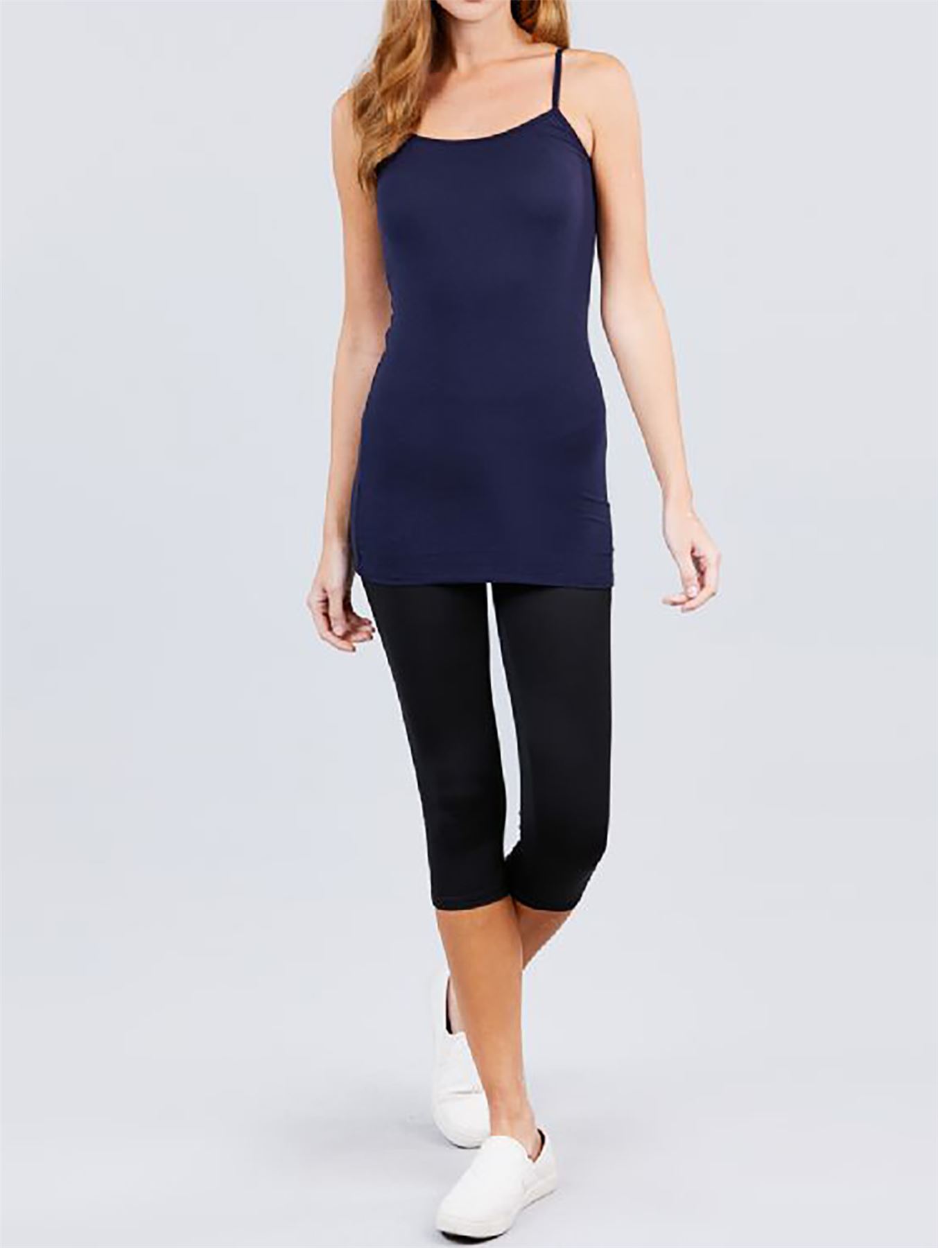 Basic Long Line Adjustable Spaghetti Strap Cami Tank Tops - Picture 129 of 150