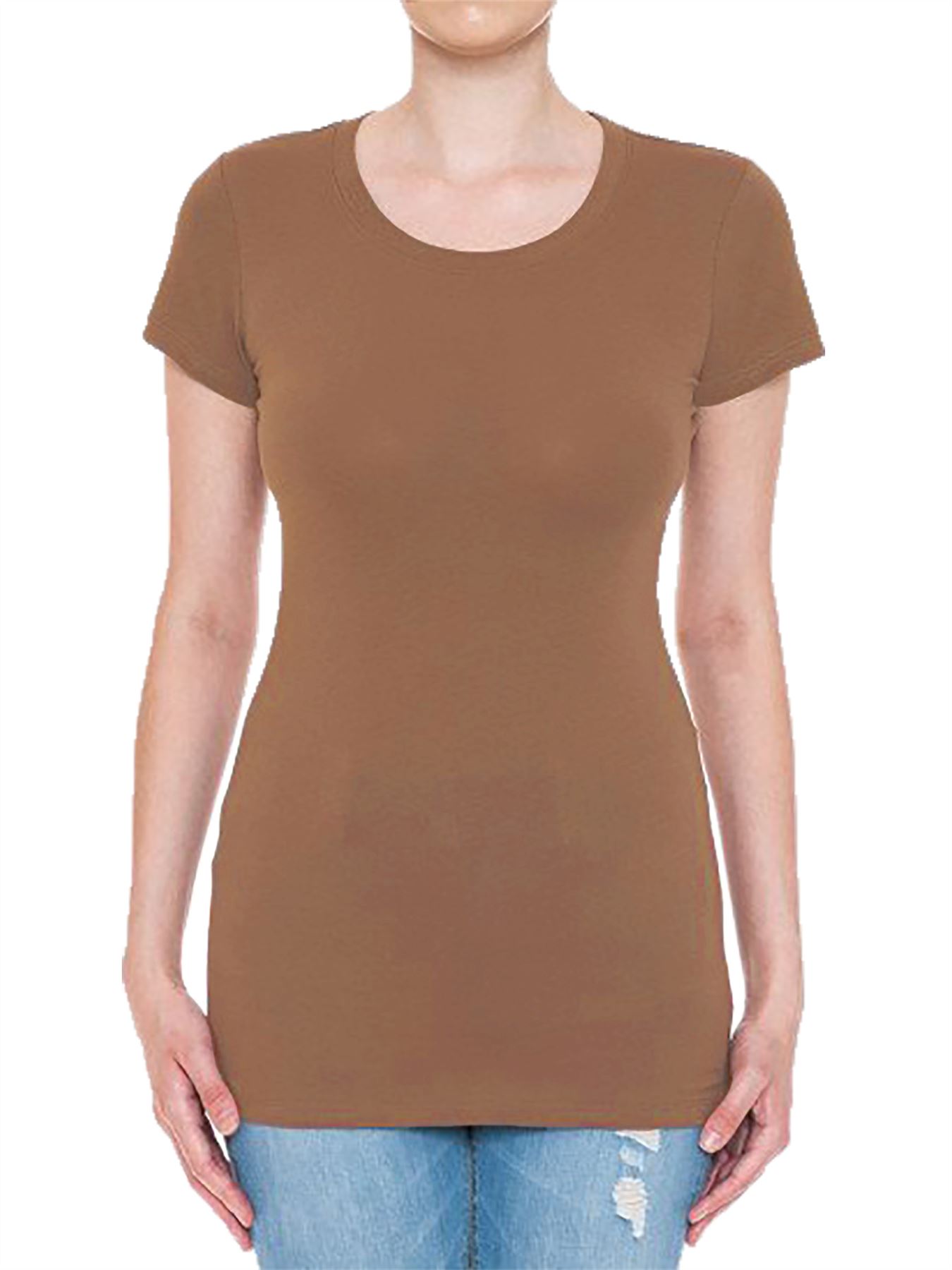 Crew Neck Short Sleeve Basic Top Shirts - Picture 17 of 21