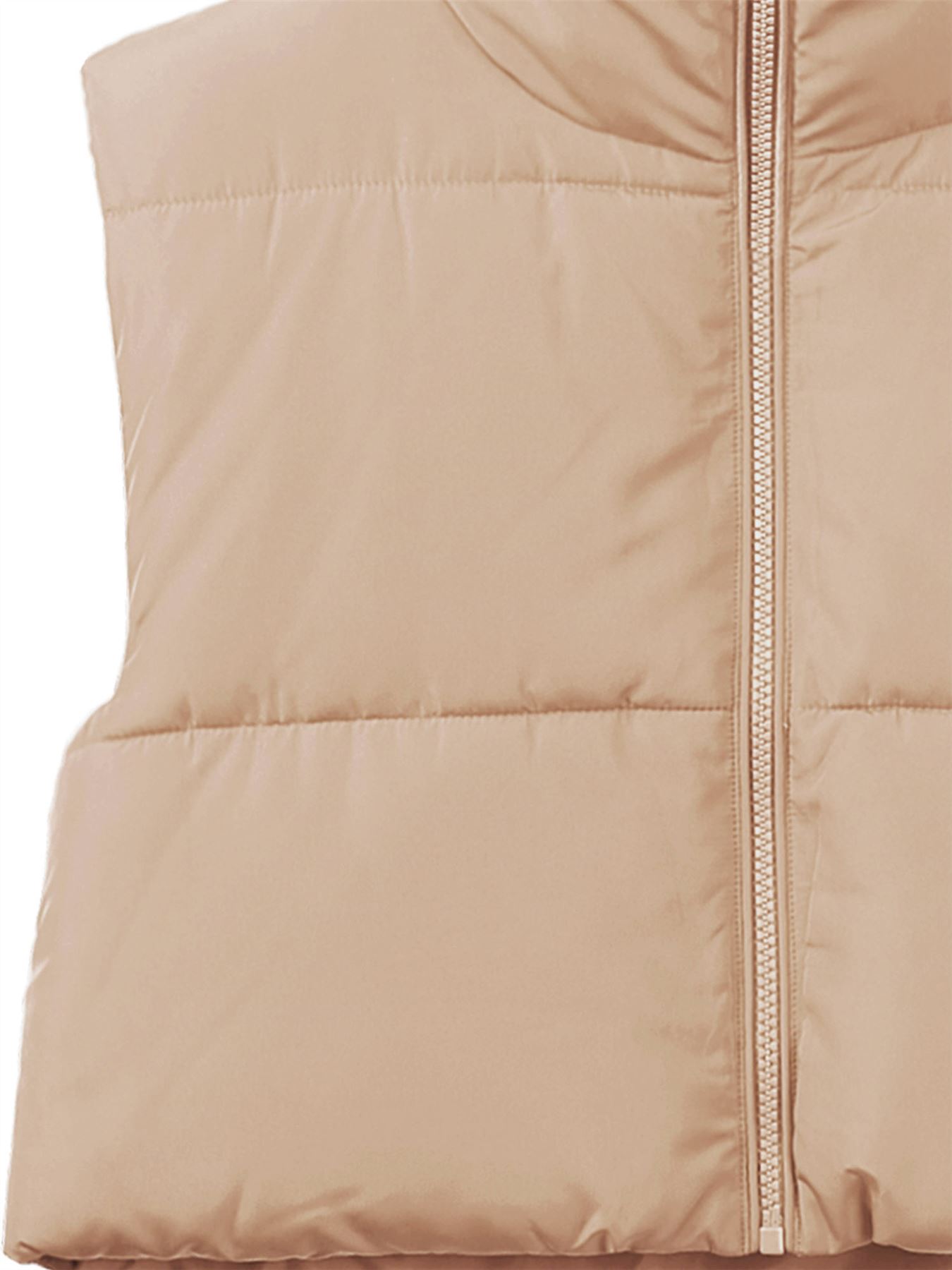 Crop Lightweight Sleeveless Warm Padded Outerwear Puffer Vest - Picture 17 of 41