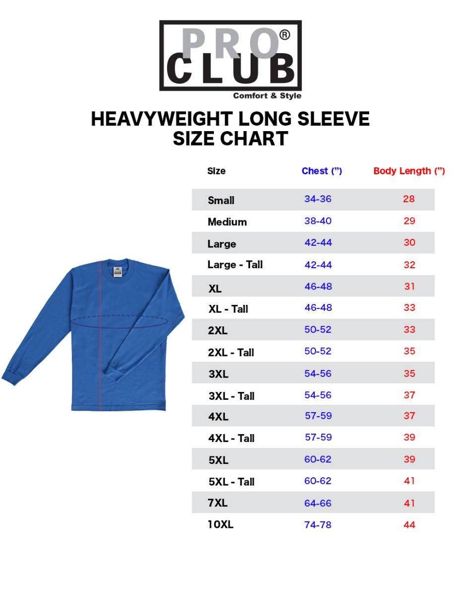 Pro Club Heavyweight Cotton Long Sleeve Crew Neck T-shirt - Picture 25 of 90