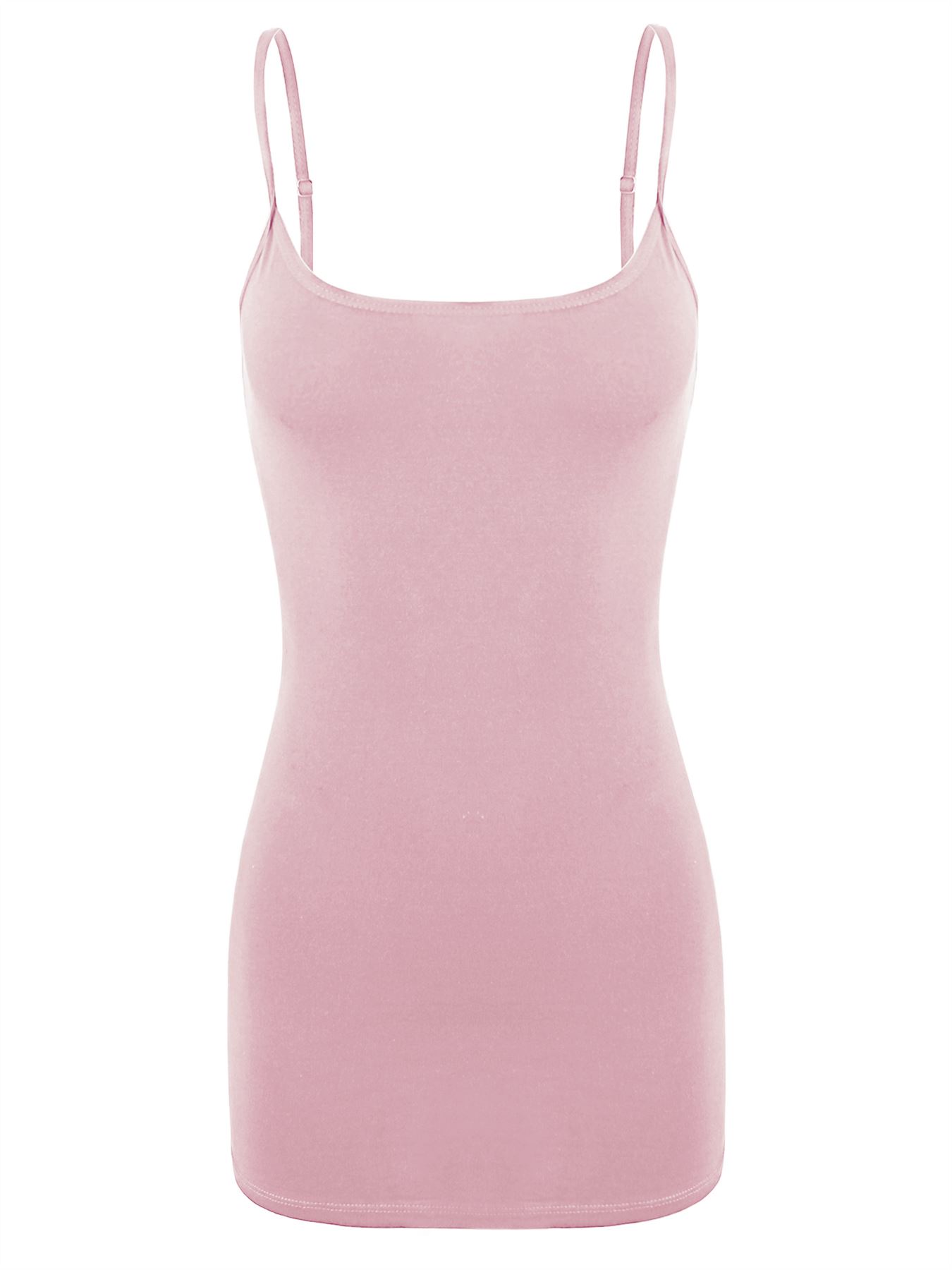 Basic Long Line Adjustable Spaghetti Strap Cami Tank Tops - Picture 6 of 150