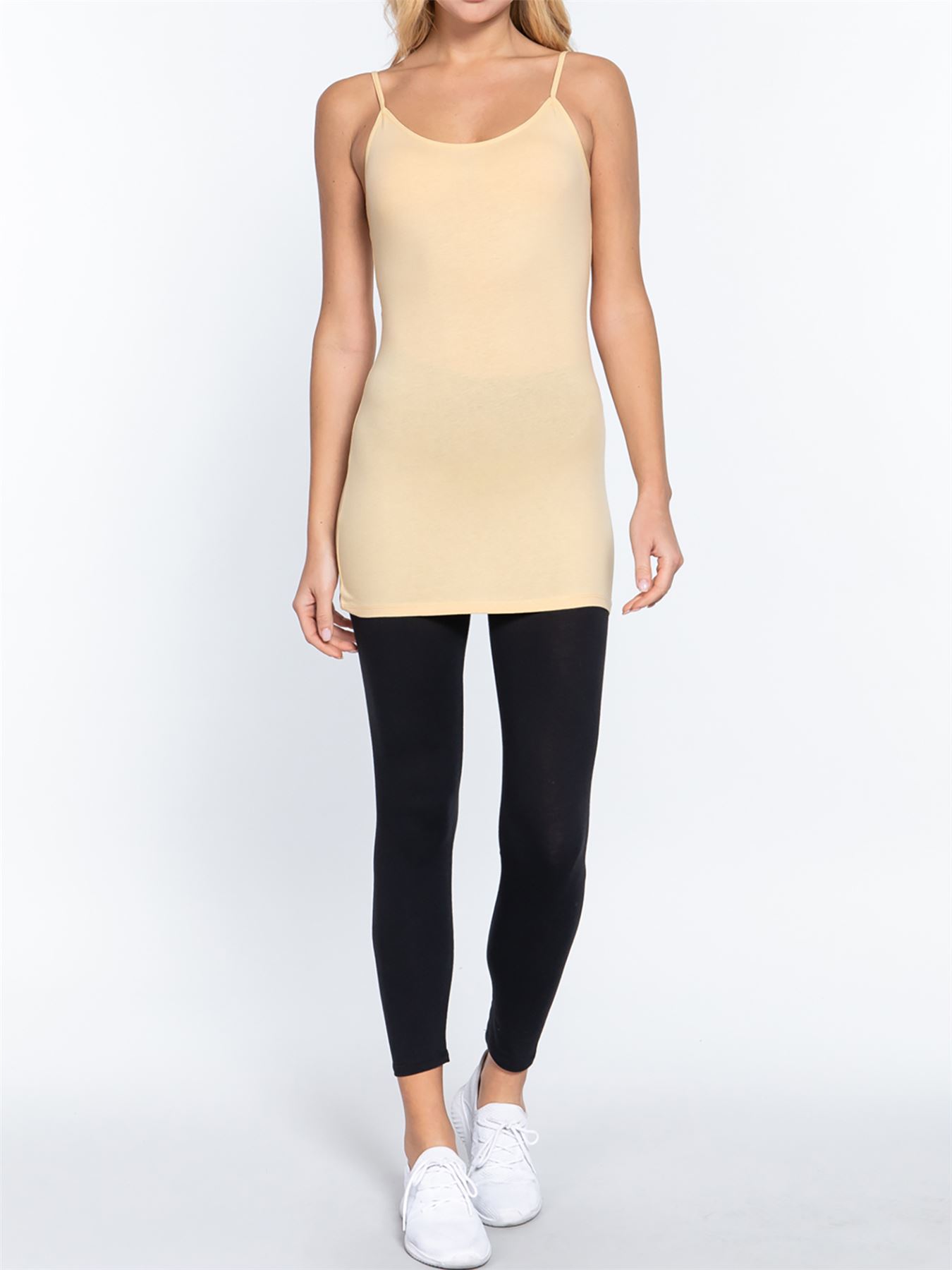 Basic Long Line Adjustable Spaghetti Strap Cami Tank Tops - Picture 137 of 150