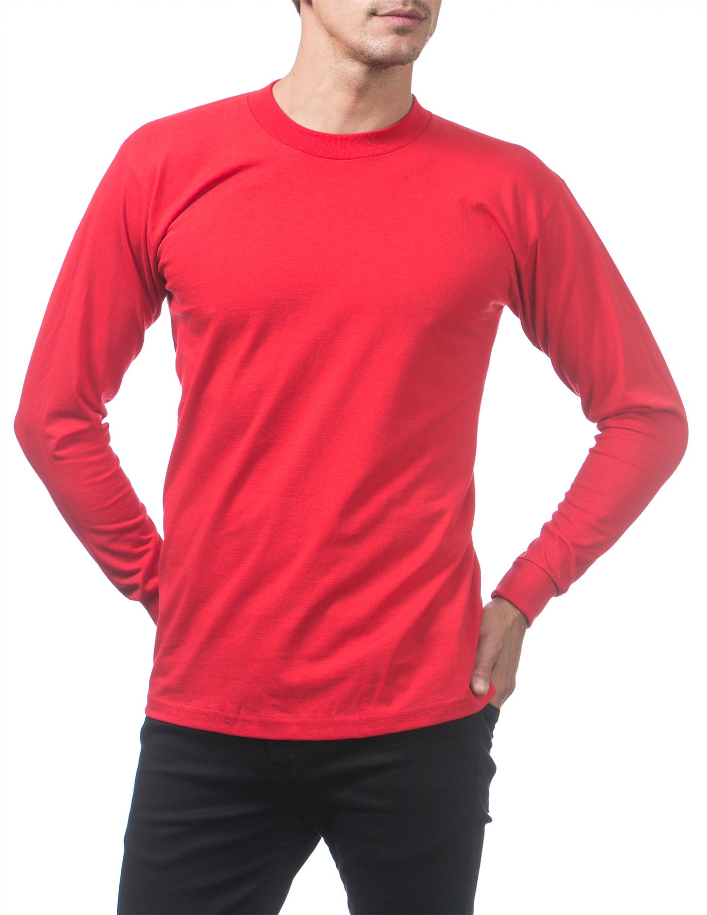 Pro Club Heavyweight Cotton Long Sleeve Crew Neck T-shirt - Picture 75 of 90