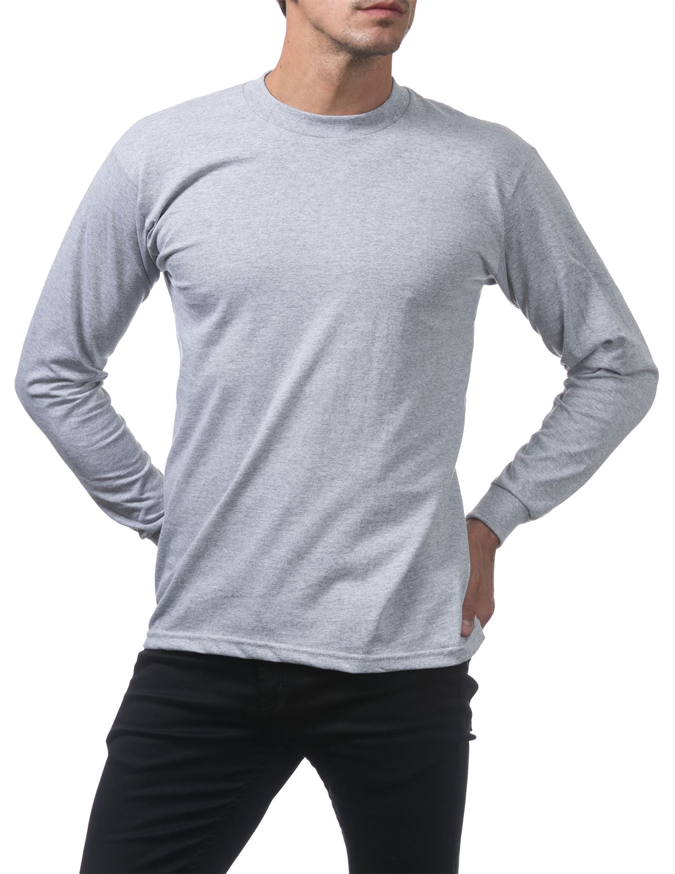 Pro Club Heavyweight Cotton Long Sleeve Crew Neck T-shirt - Picture 28 of 90