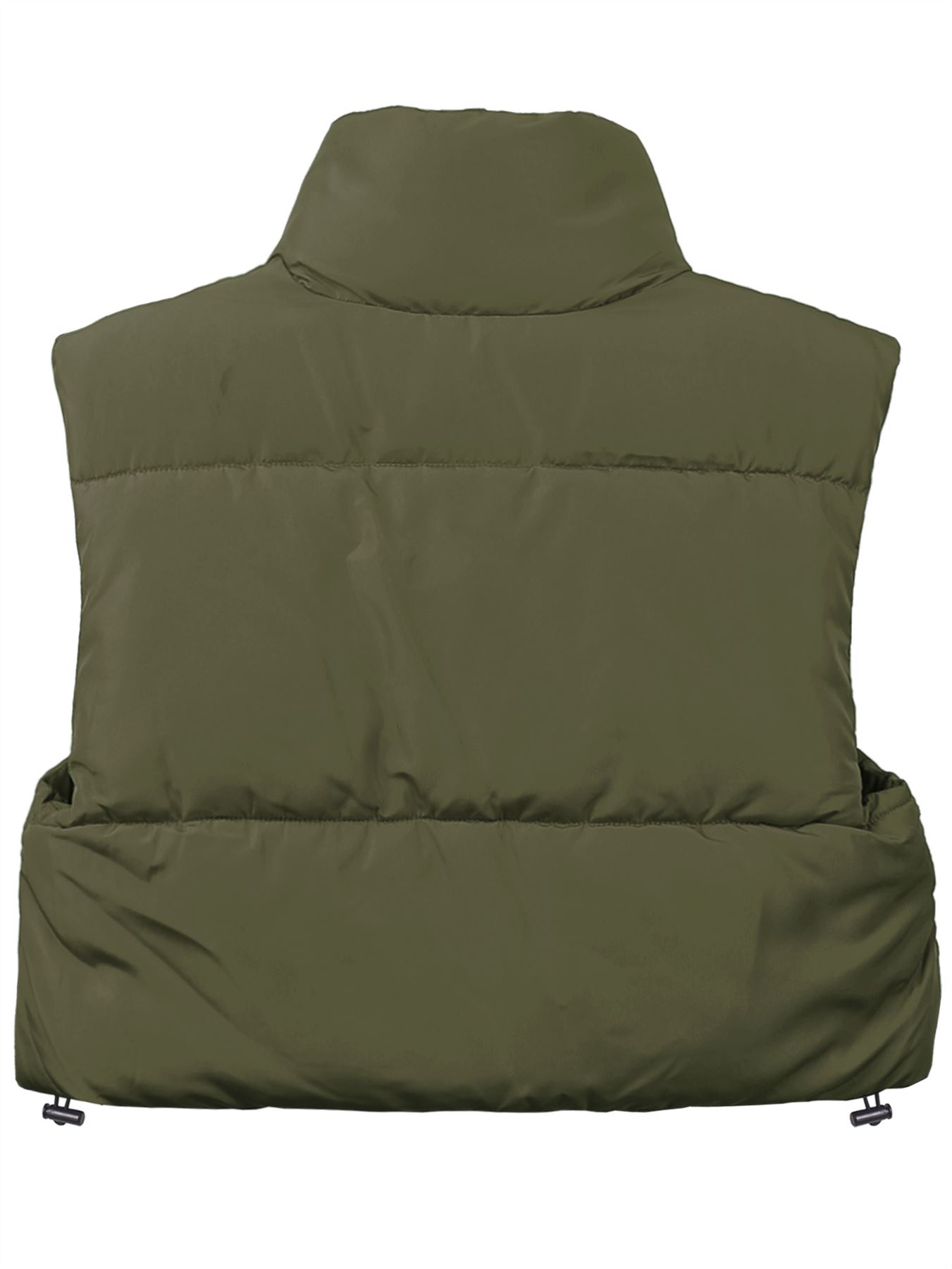 Crop Lightweight Sleeveless Warm Padded Outerwear Puffer Vest - Picture 27 of 41