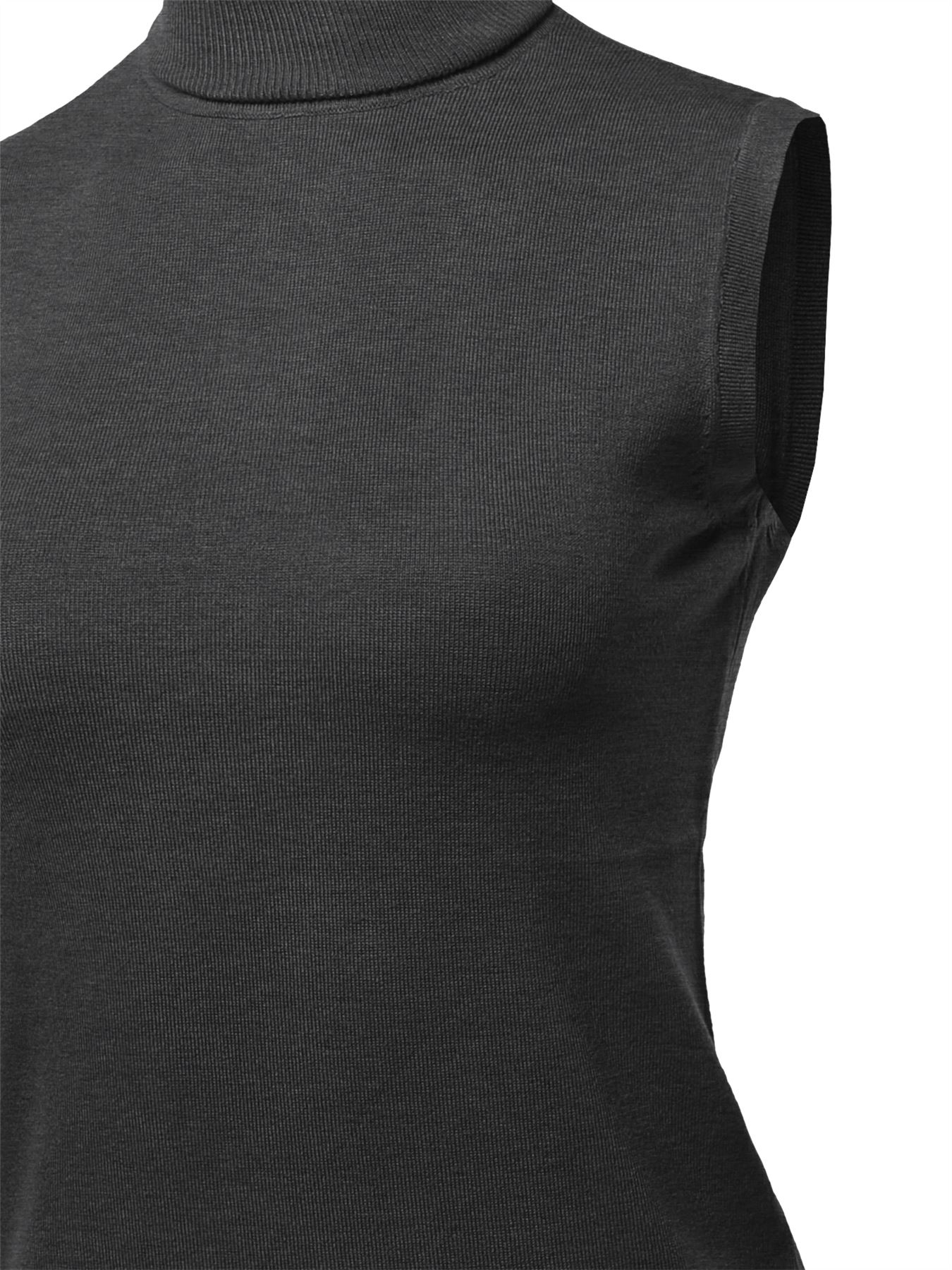 Top de suéter sin mangas cuello de tortuga viscosa - Imagen 20 de 67