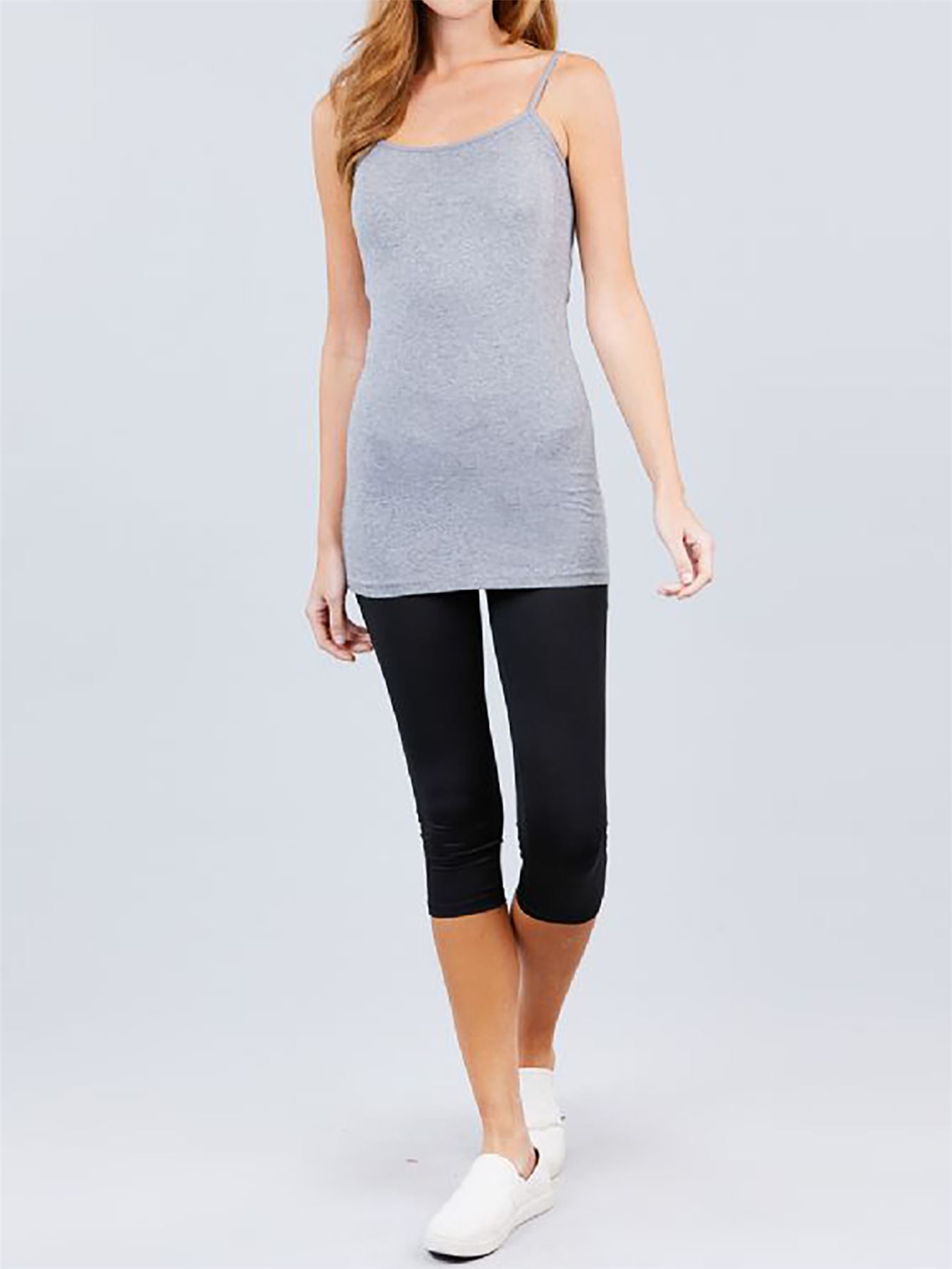 Basic Long Line Adjustable Spaghetti Strap Cami Tank Tops - Picture 45 of 150
