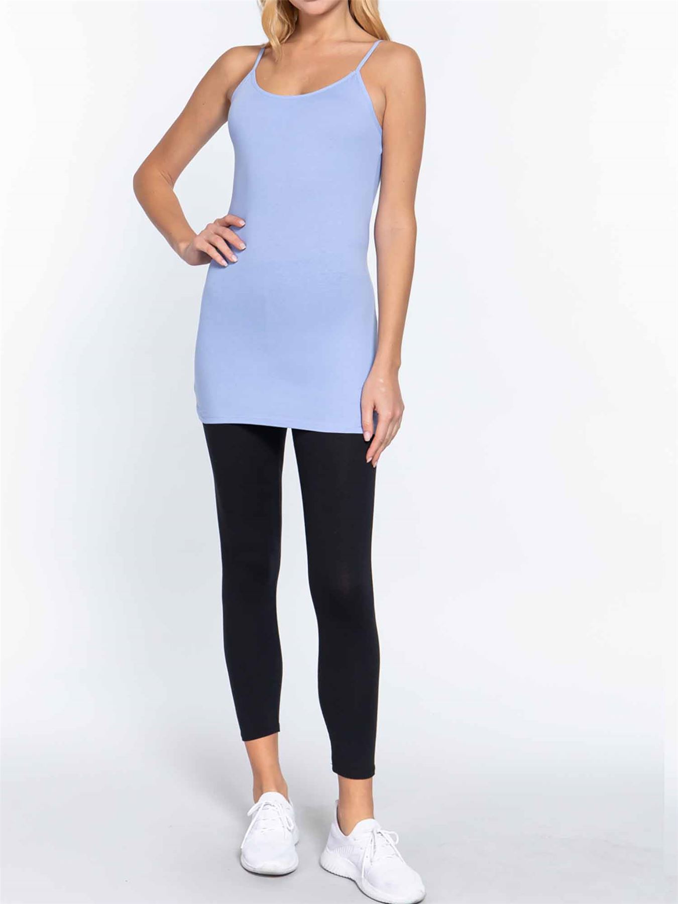Basic Long Line Adjustable Spaghetti Strap Cami Tank Tops - Picture 81 of 150