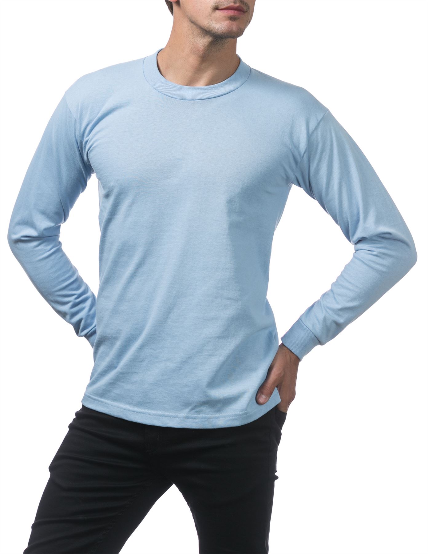 Pro Club Heavyweight Cotton Long Sleeve Crew Neck T-shirt - Picture 87 of 90