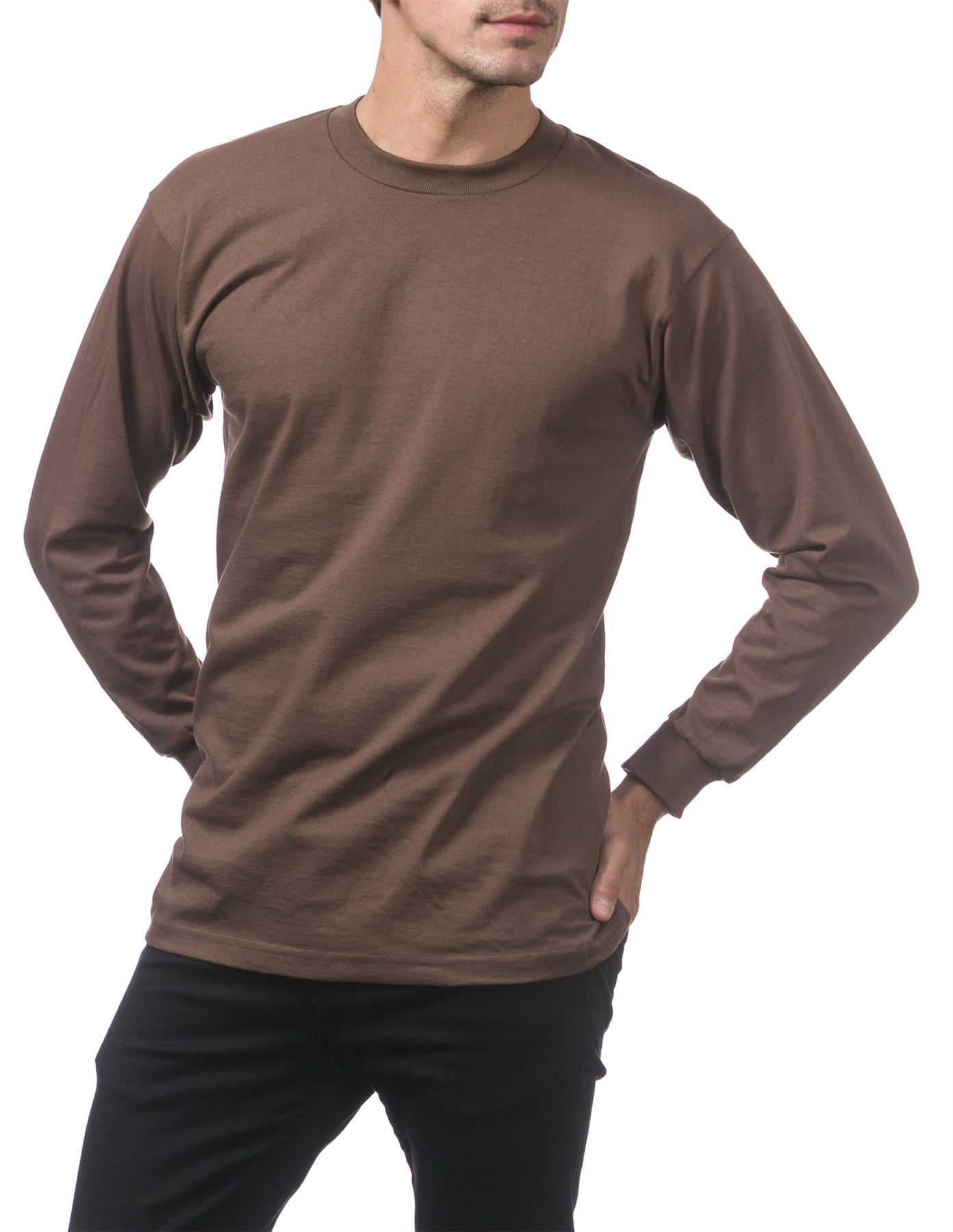 Pro Club Heavyweight Cotton Long Sleeve Crew Neck T-shirt - Picture 33 of 90