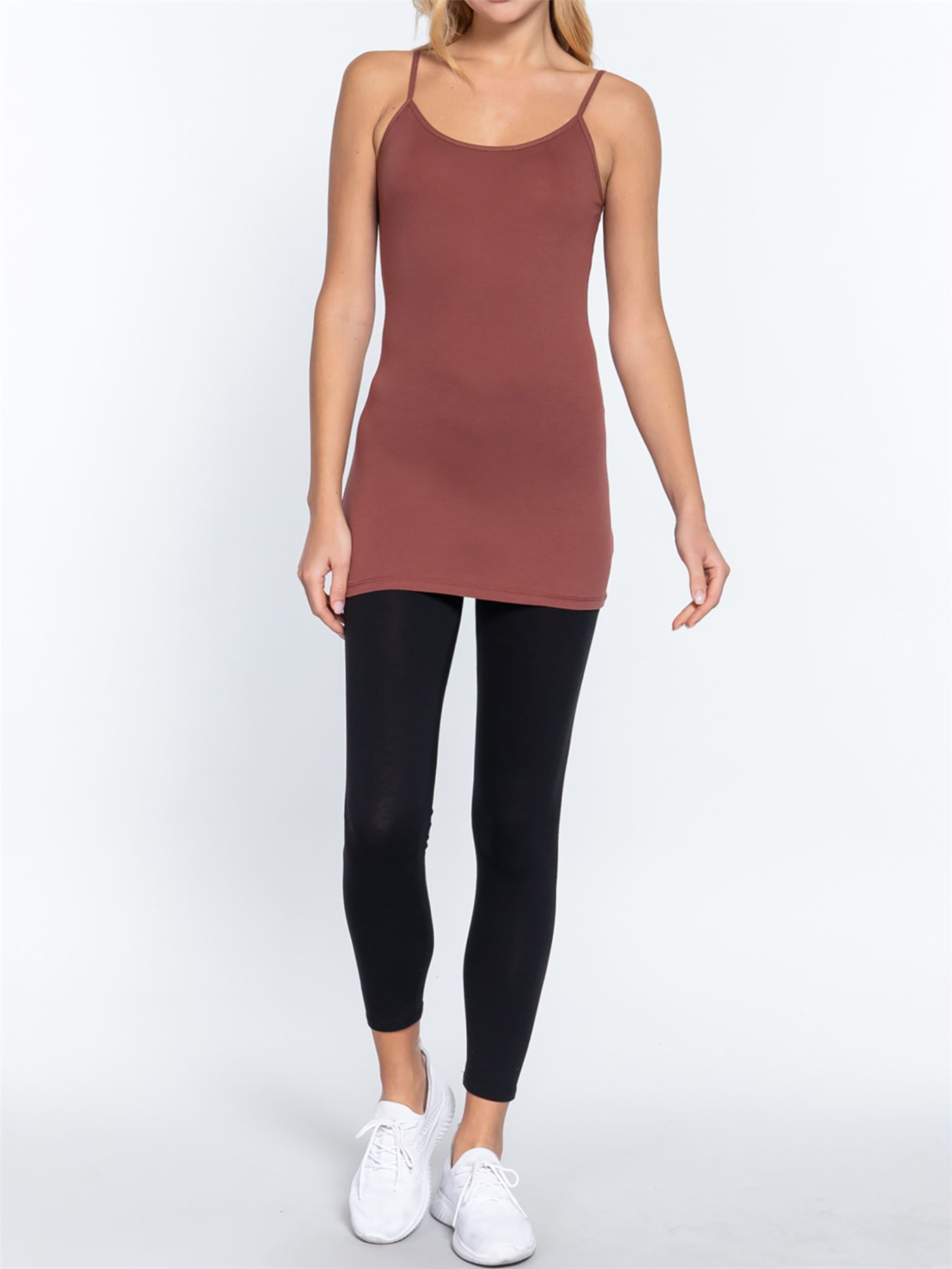 Basic Long Line Adjustable Spaghetti Strap Cami Tank Tops - Picture 125 of 150