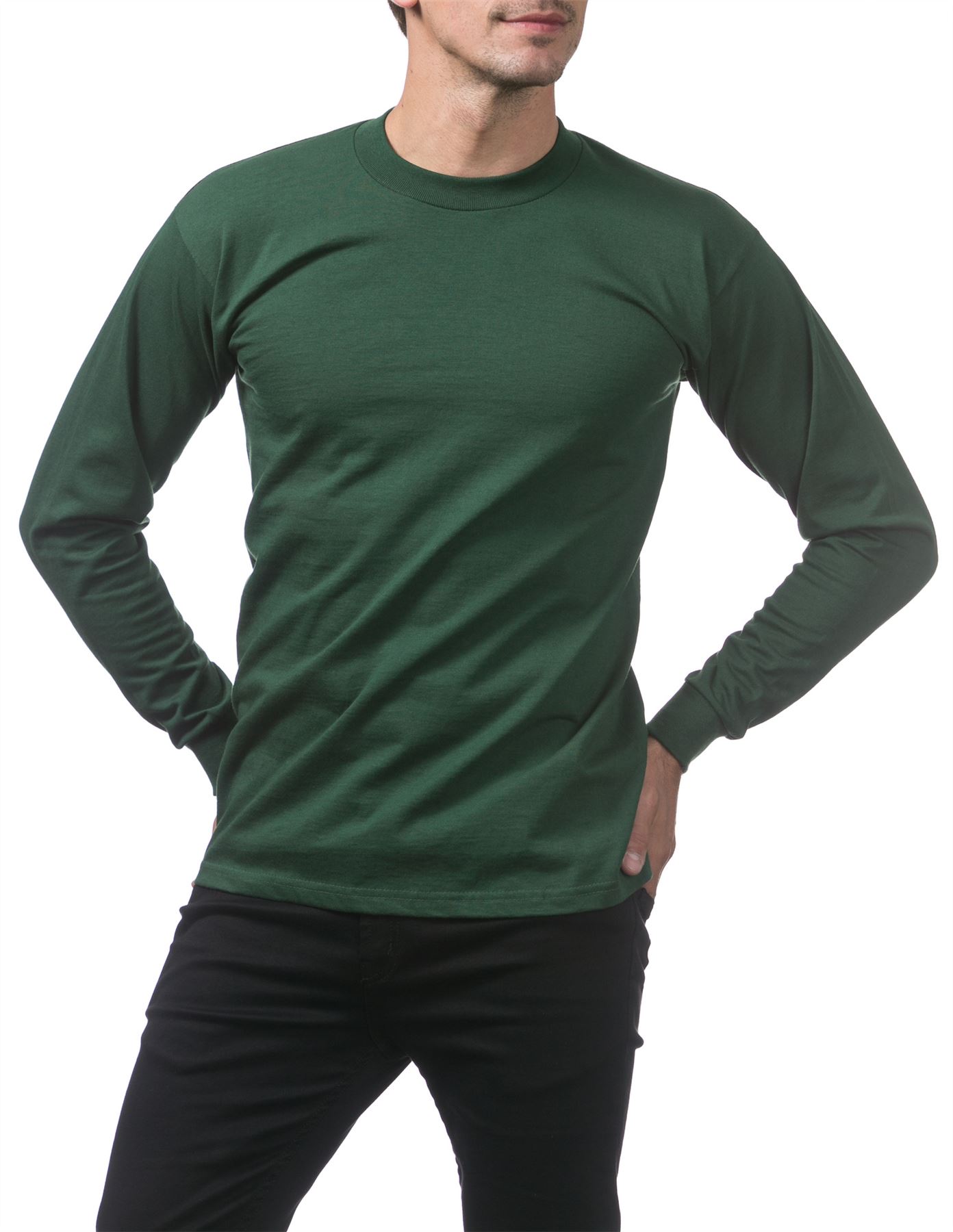 Pro Club Heavyweight Cotton Long Sleeve Crew Neck T-shirt - Picture 45 of 90