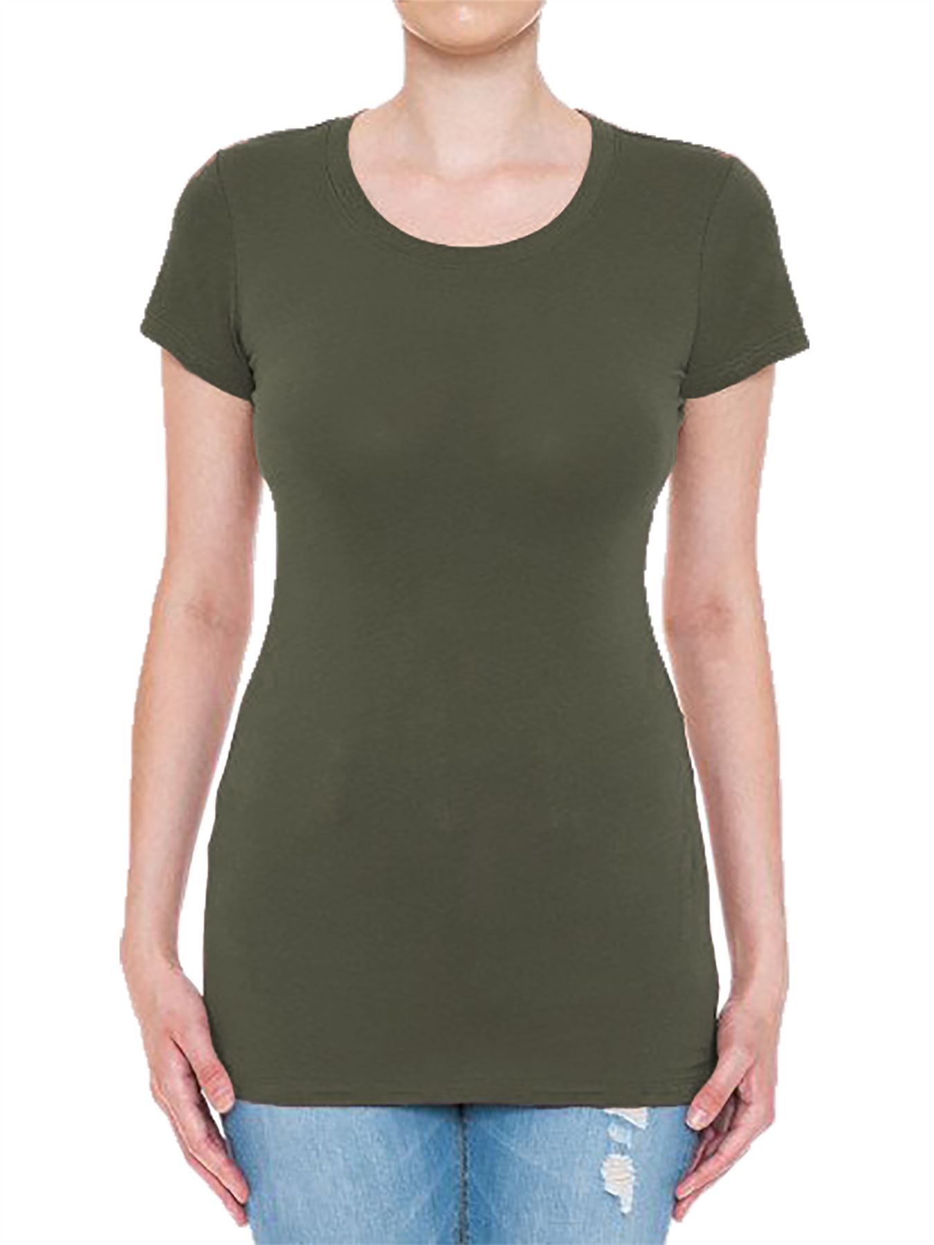 Crew Neck Short Sleeve Basic Top Shirts - Picture 14 of 21