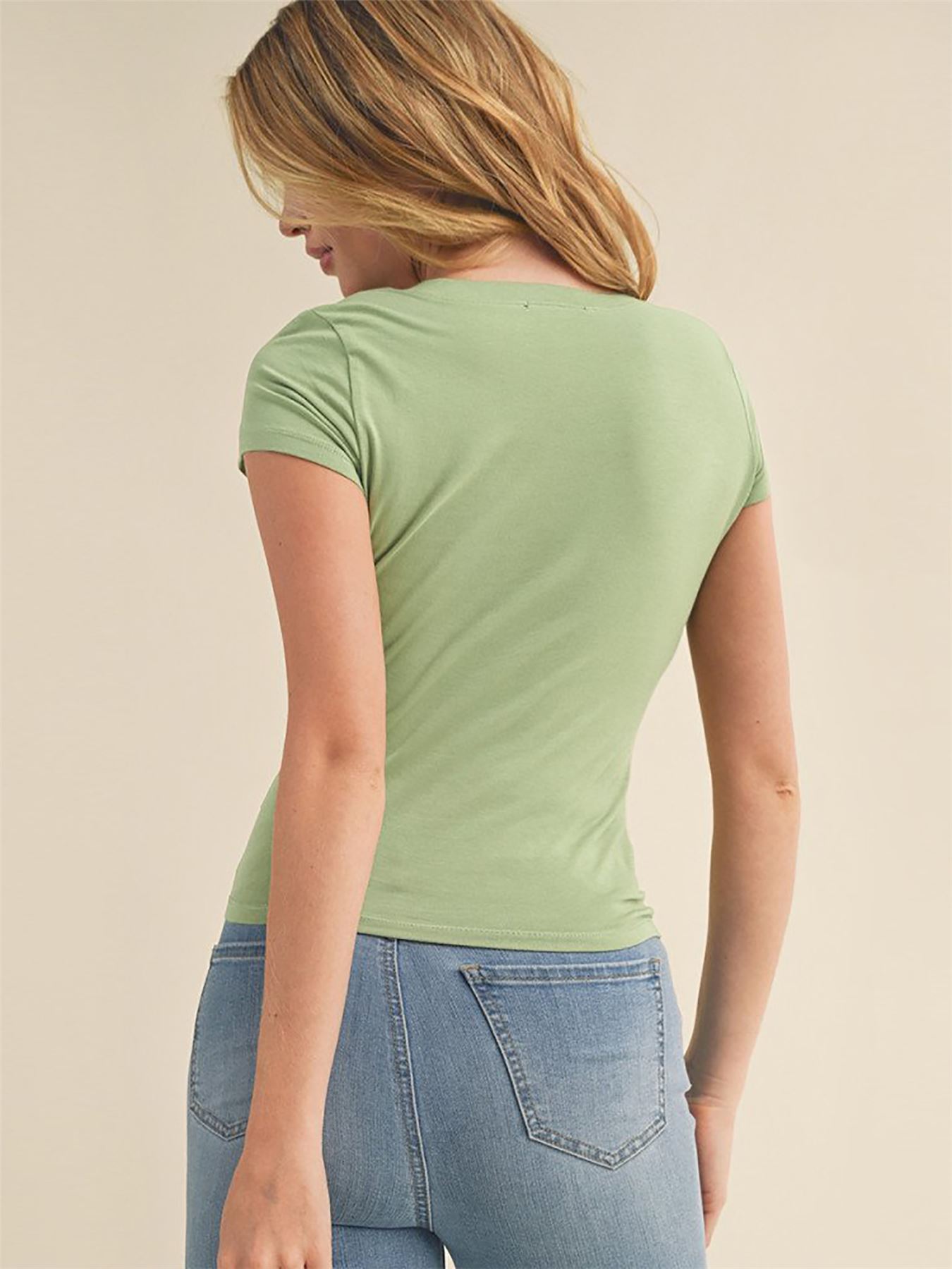 Round Neck Short Sleeve Top Shirts - Picture 9 of 22