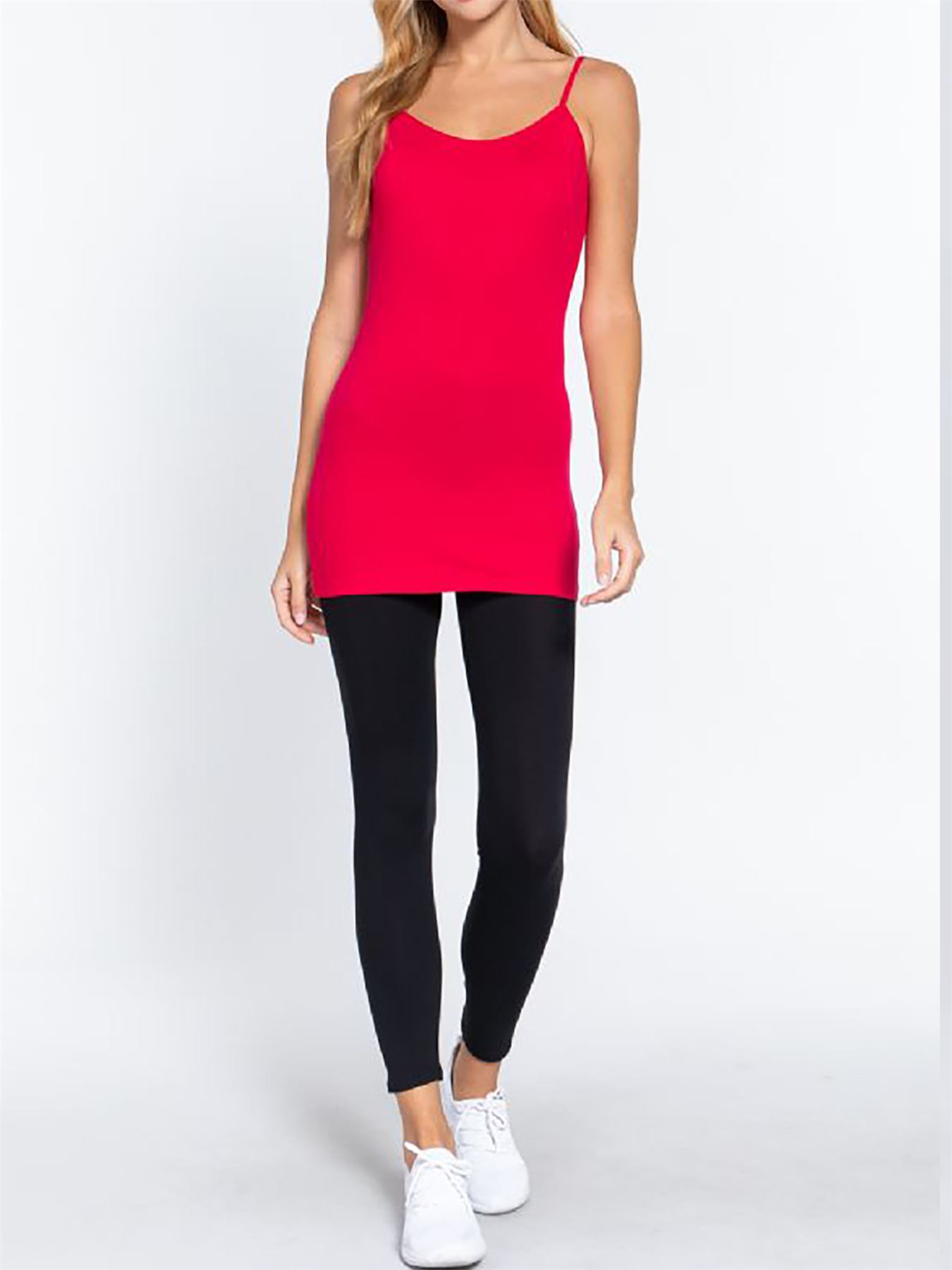 Basic Long Line Adjustable Spaghetti Strap Cami Tank Tops - Picture 49 of 150
