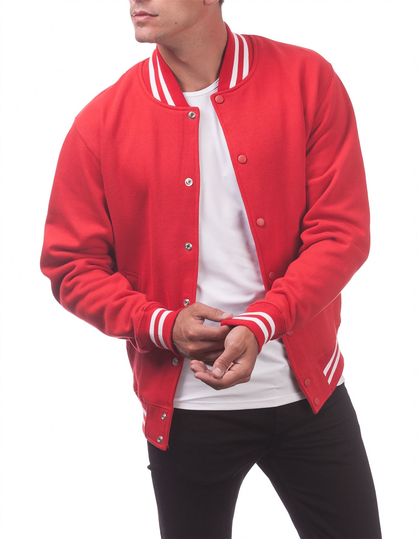 Men's Varsity Fleece Baseball Jacket - Picture 36 of 41
