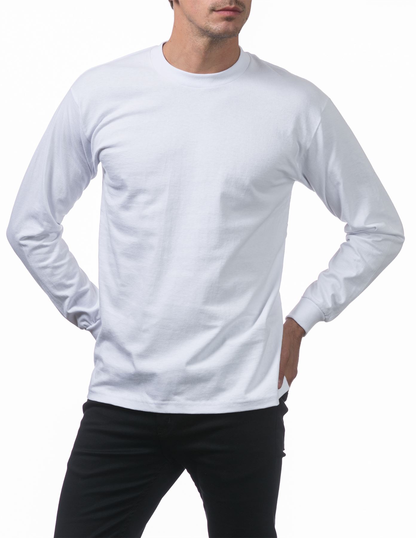 Pro Club Heavyweight Cotton Long Sleeve Crew Neck T-shirt - Picture 10 of 90