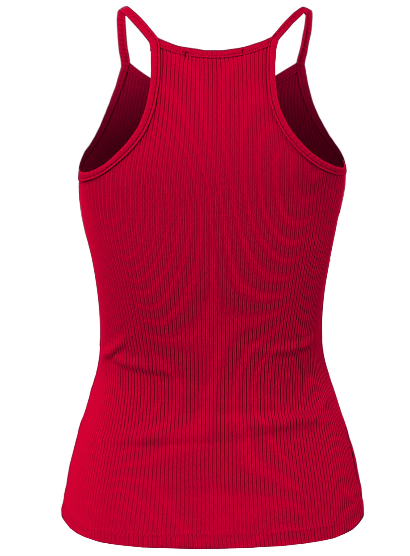 Ribbed High Square Halter Neck Racerback Cami Top - Picture 46 of 120
