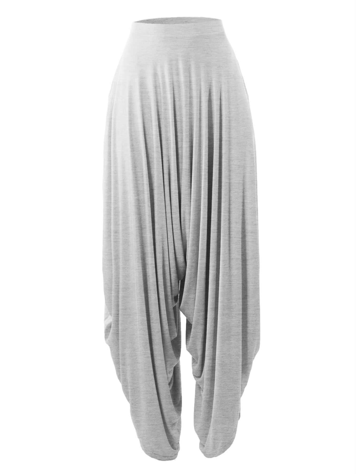 Baggy Elastic Waist Wide Leg Pockets Harem Pants - Picture 4 of 6