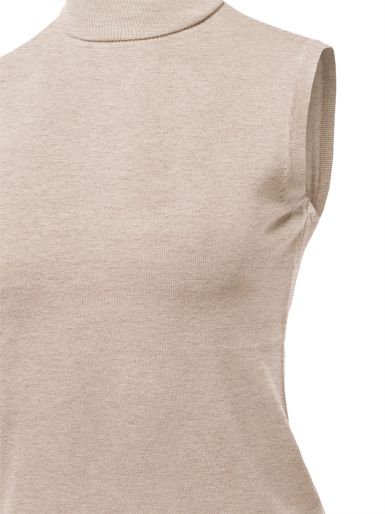 Top de suéter sin mangas cuello de tortuga viscosa - Imagen 39 de 67