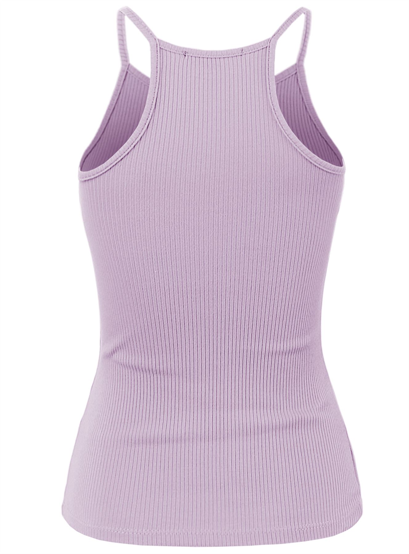 Ribbed High Square Halter Neck Racerback Cami Top - Picture 88 of 120