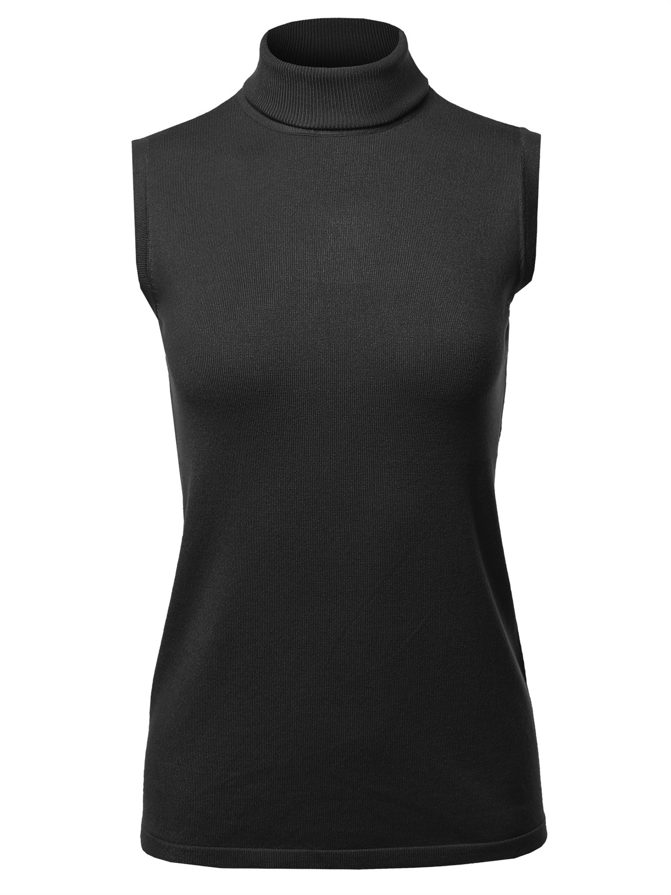 Top de suéter sin mangas cuello de tortuga viscosa - Imagen 3 de 67