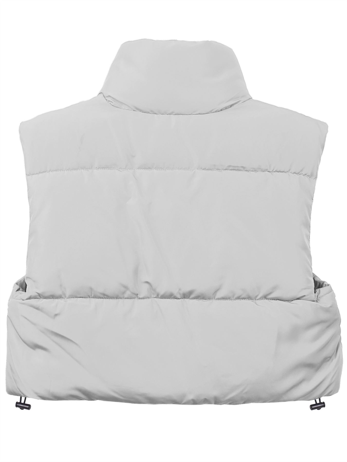 Crop Lightweight Sleeveless Warm Padded Outerwear Puffer Vest - Picture 11 of 41