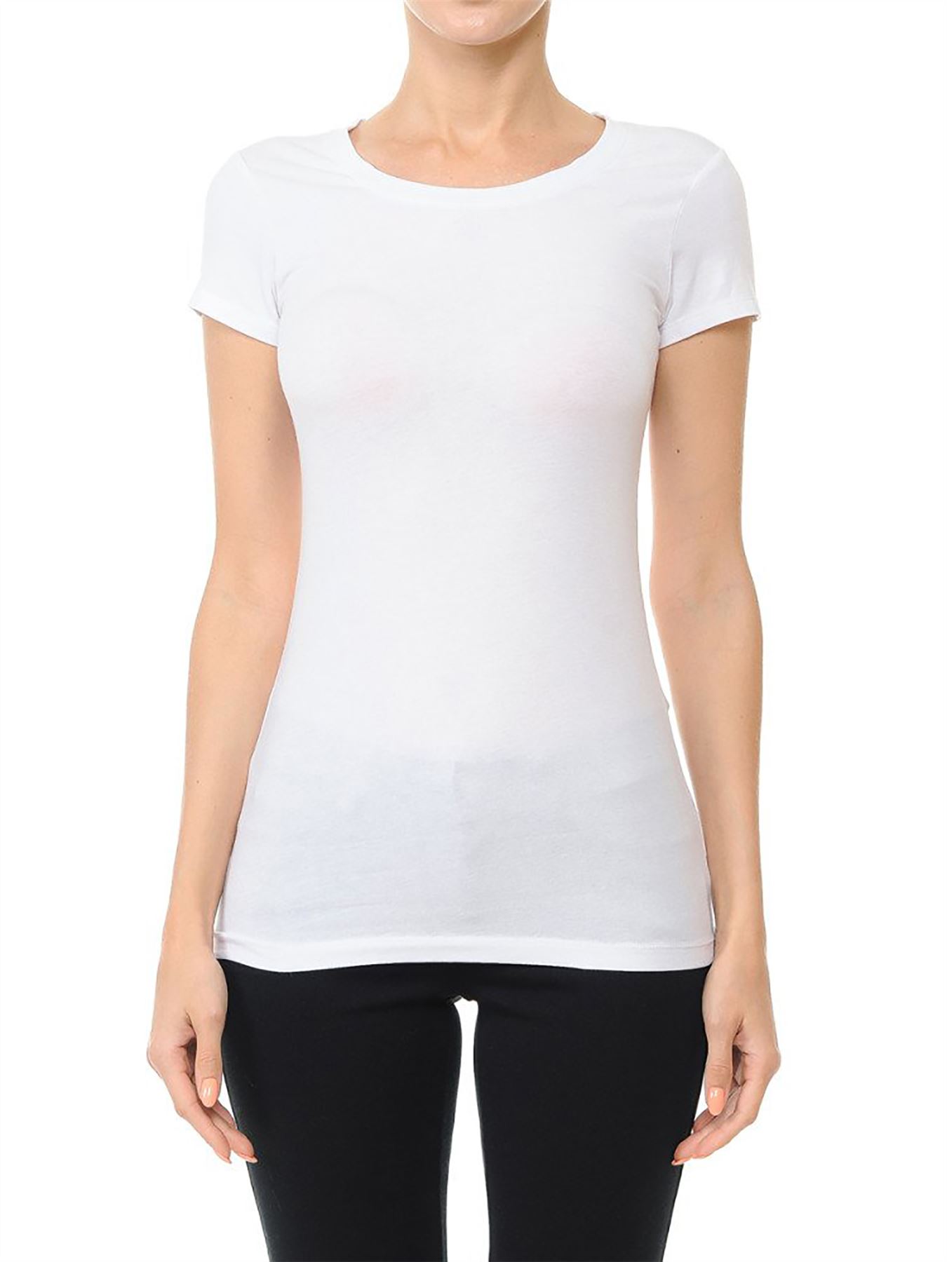 Crew Neck Short Sleeve Basic Top Shirts - Picture 21 of 21