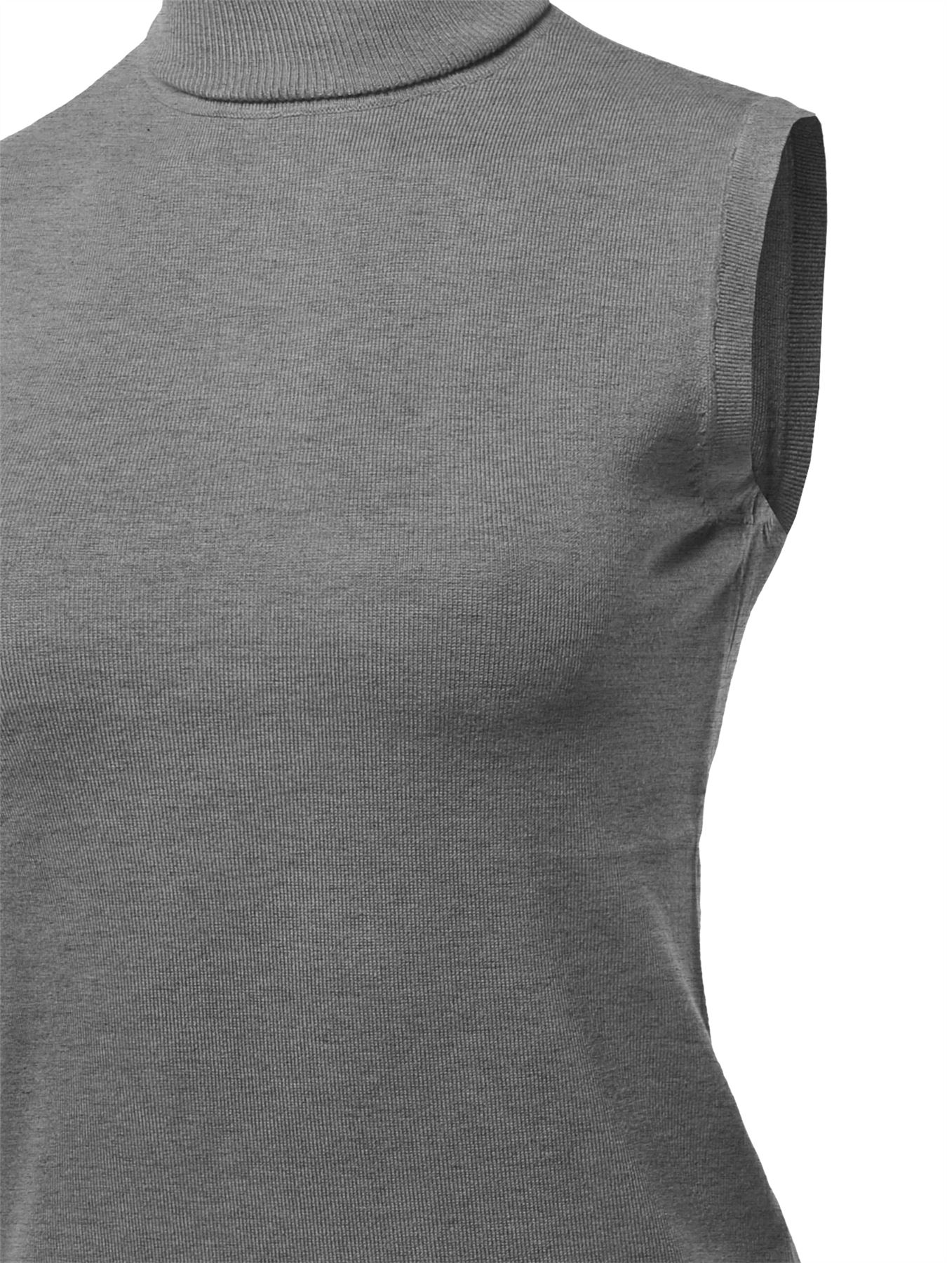 Top de suéter sin mangas cuello de tortuga viscosa - Imagen 32 de 67