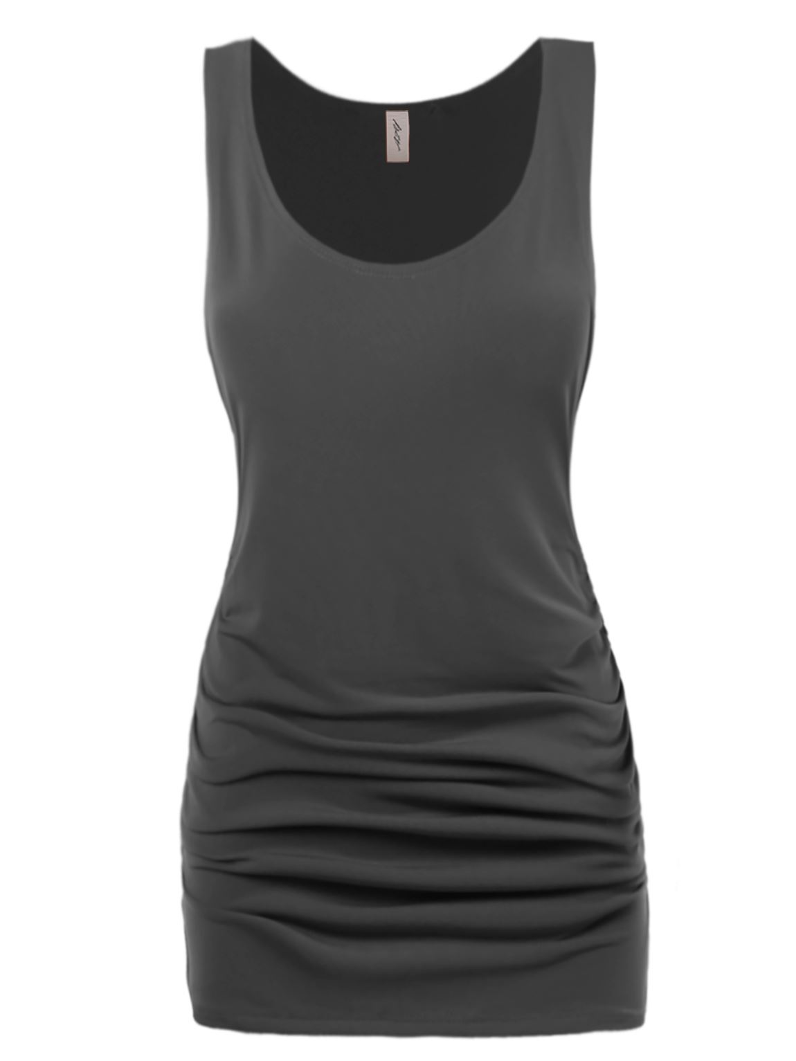 Top sin mangas de tela premium ajustada lateral fruncida - Imagen 14 de 204