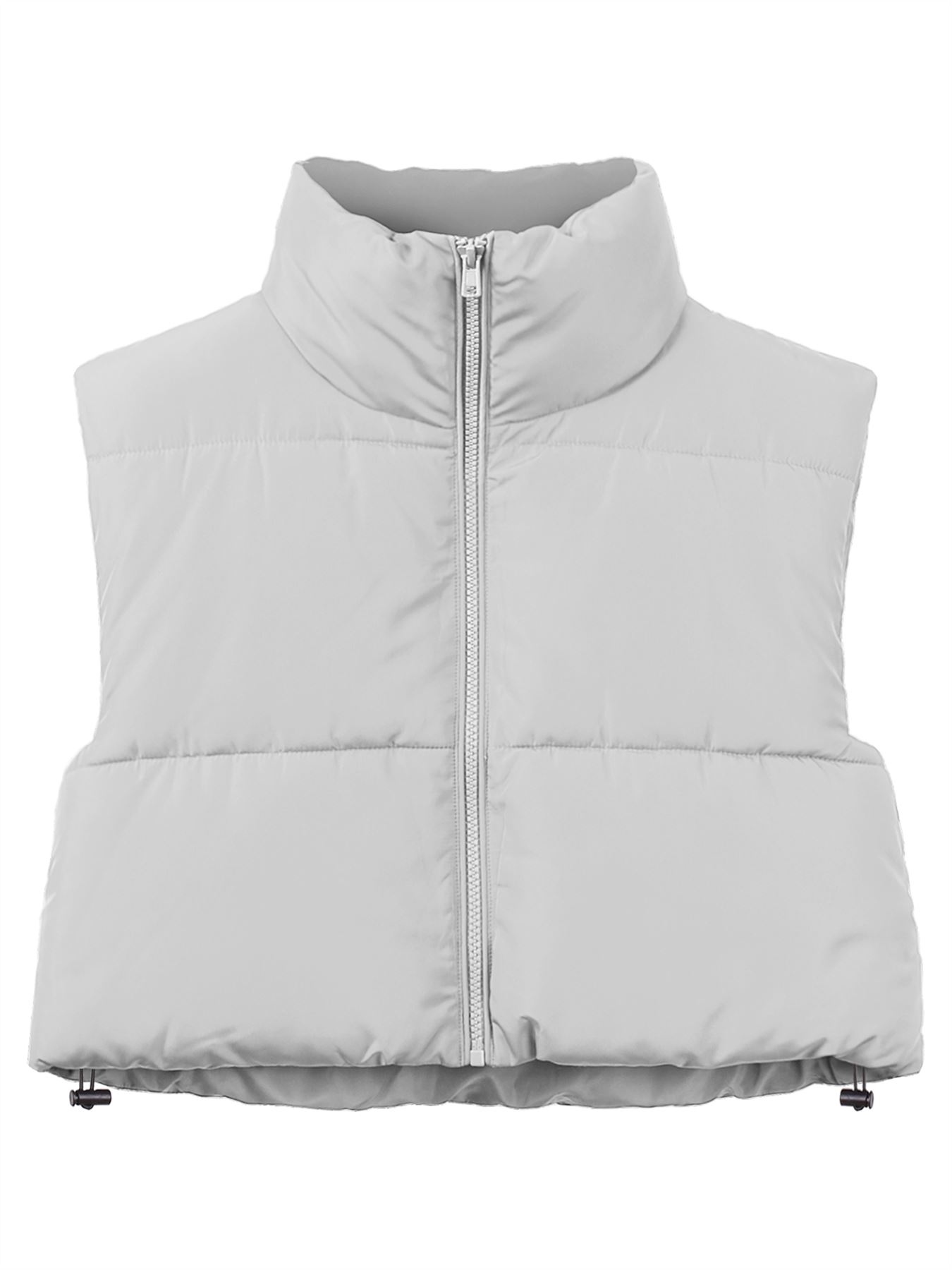 Crop Lightweight Sleeveless Warm Padded Outerwear Puffer Vest - Picture 10 of 41
