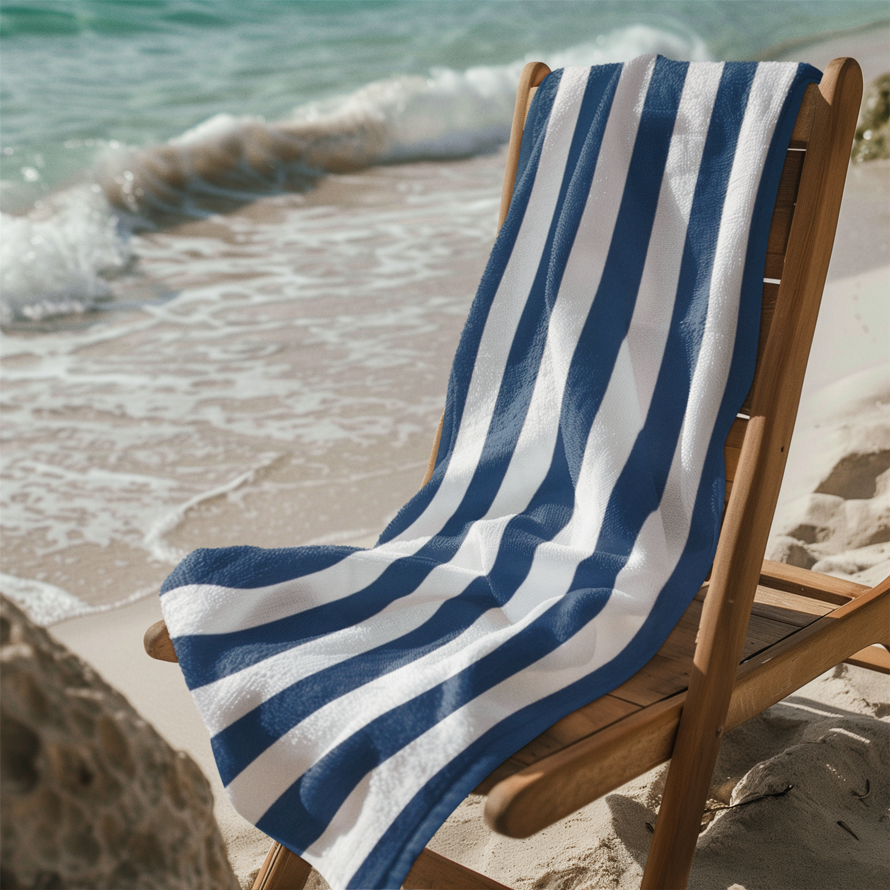 Beach Towel Large Striped Soft & Absorbent Cabana Stripes Lightweight Microfibre - Picture 14 of 26