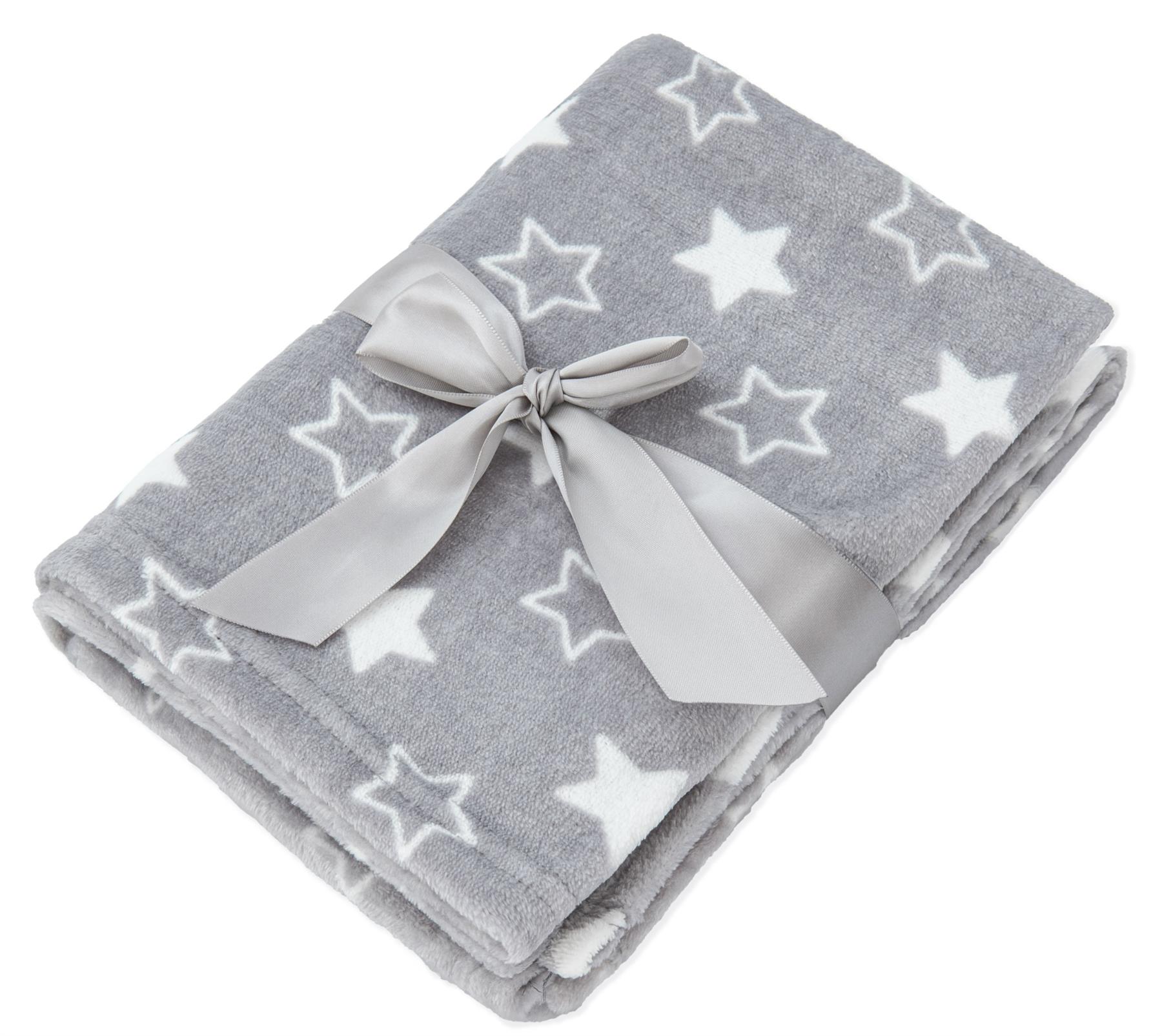 Soft Fleece Baby Blanket 60x90cm Plush Flannel Moses Basket Pram Girl Boy Stars - Picture 12 of 41